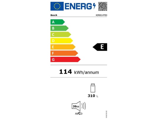 Réfrigérateur Encastrable 310 Litres Reconditionné BOSCH KIR81VFE0