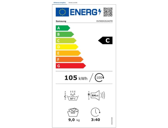 Seche-linge Pompe à Chaleur 9 kg Reconditionné SAMSUNG DV90DG52A0TEET
