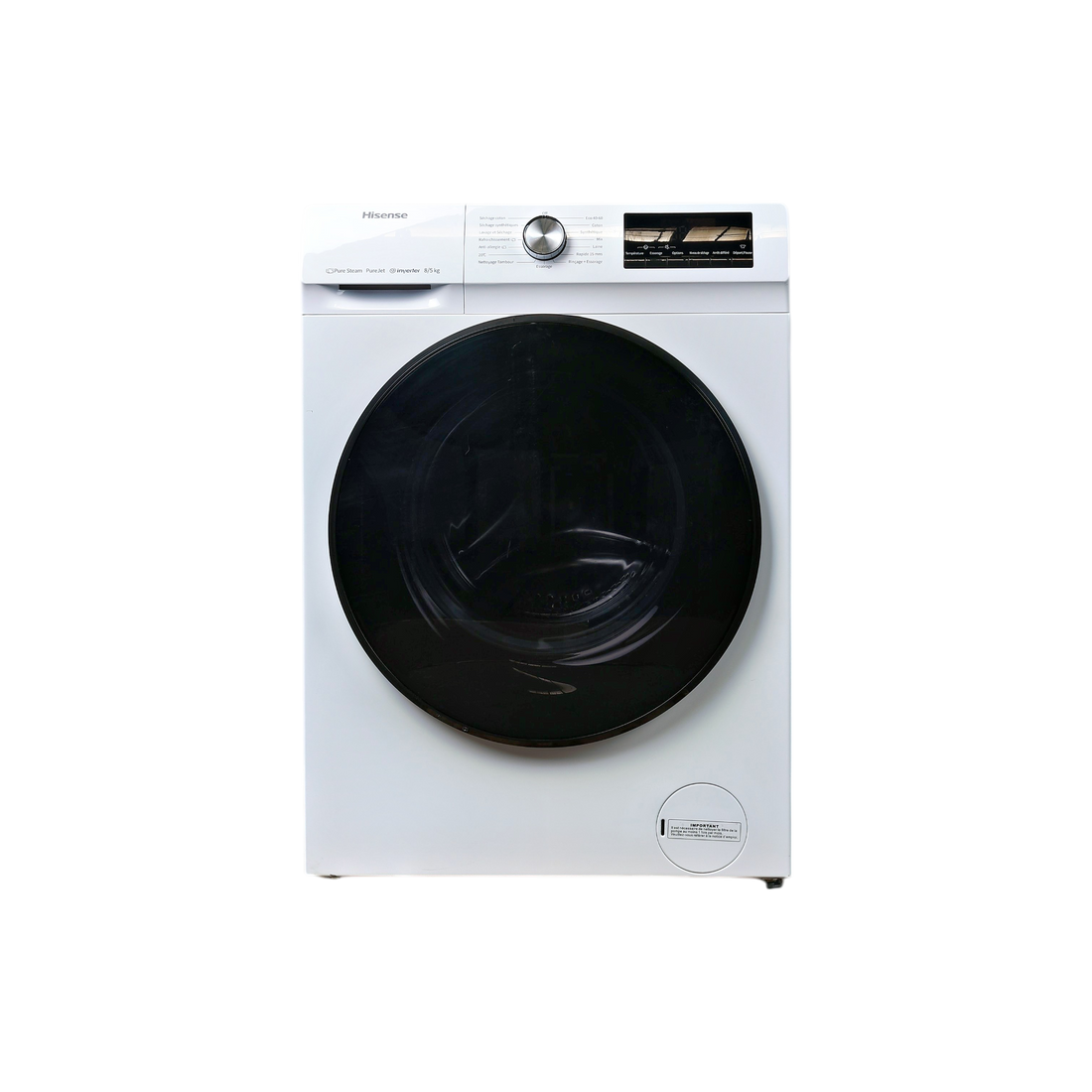 Lave-Linge Sechant 8 kg Reconditionné HISENSE WDQA8014EVJM : vue de face