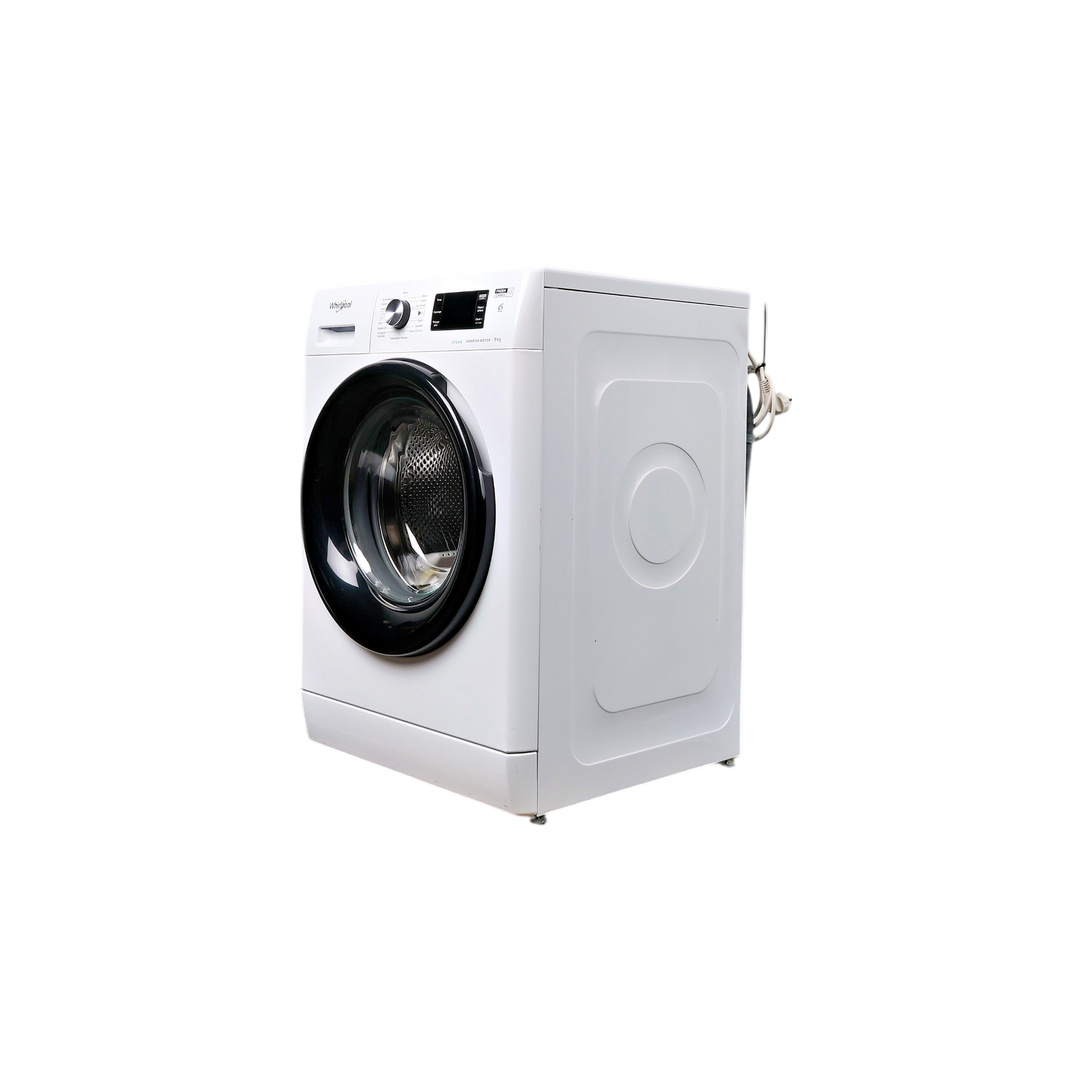 Lave-Linge Hublot 9 kg Reconditionné WHIRLPOOL FFBP9469BVFR : vue du côté gauche