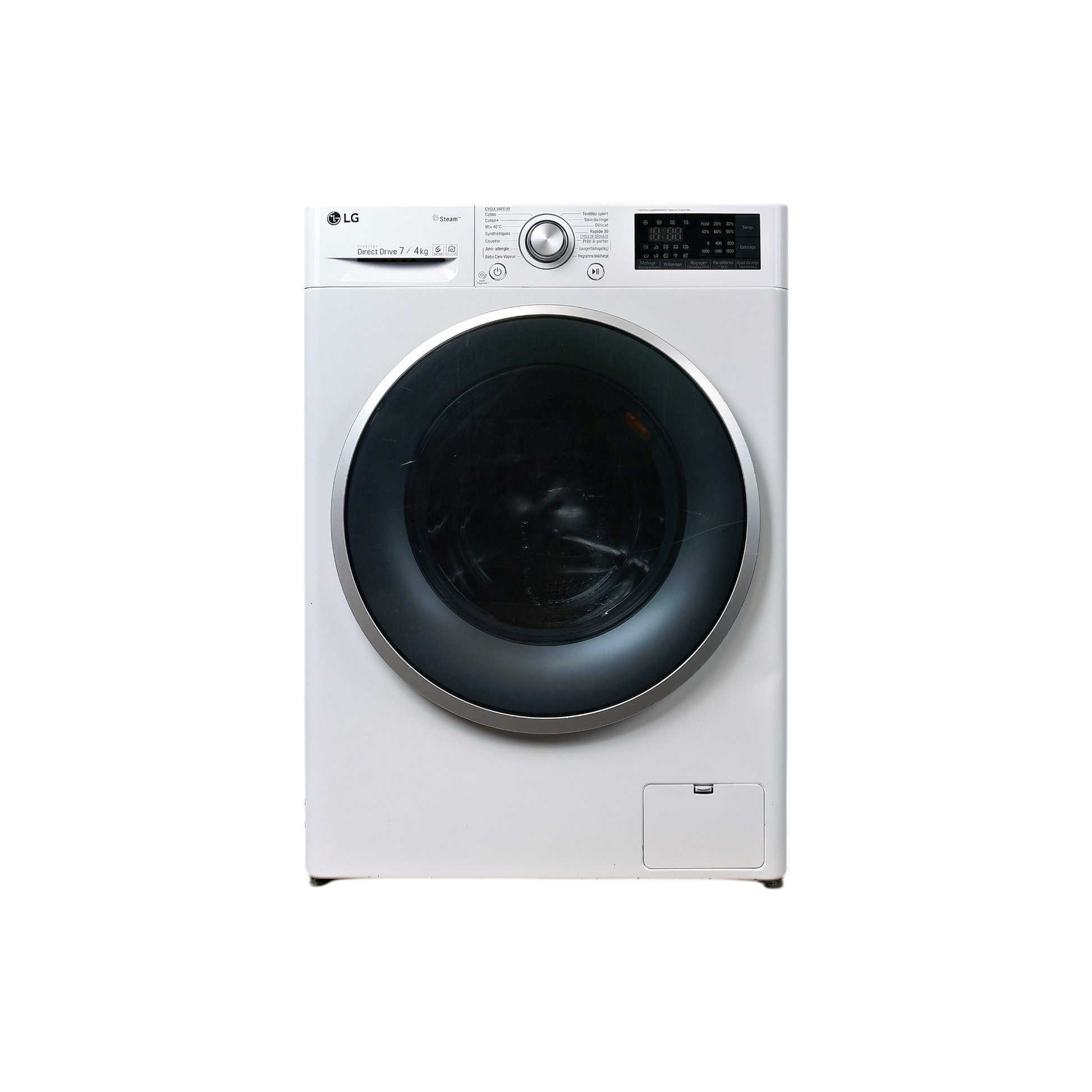 Lave-Linge Sechant 7 kg Reconditionné LG F742J71WRS : vue de face