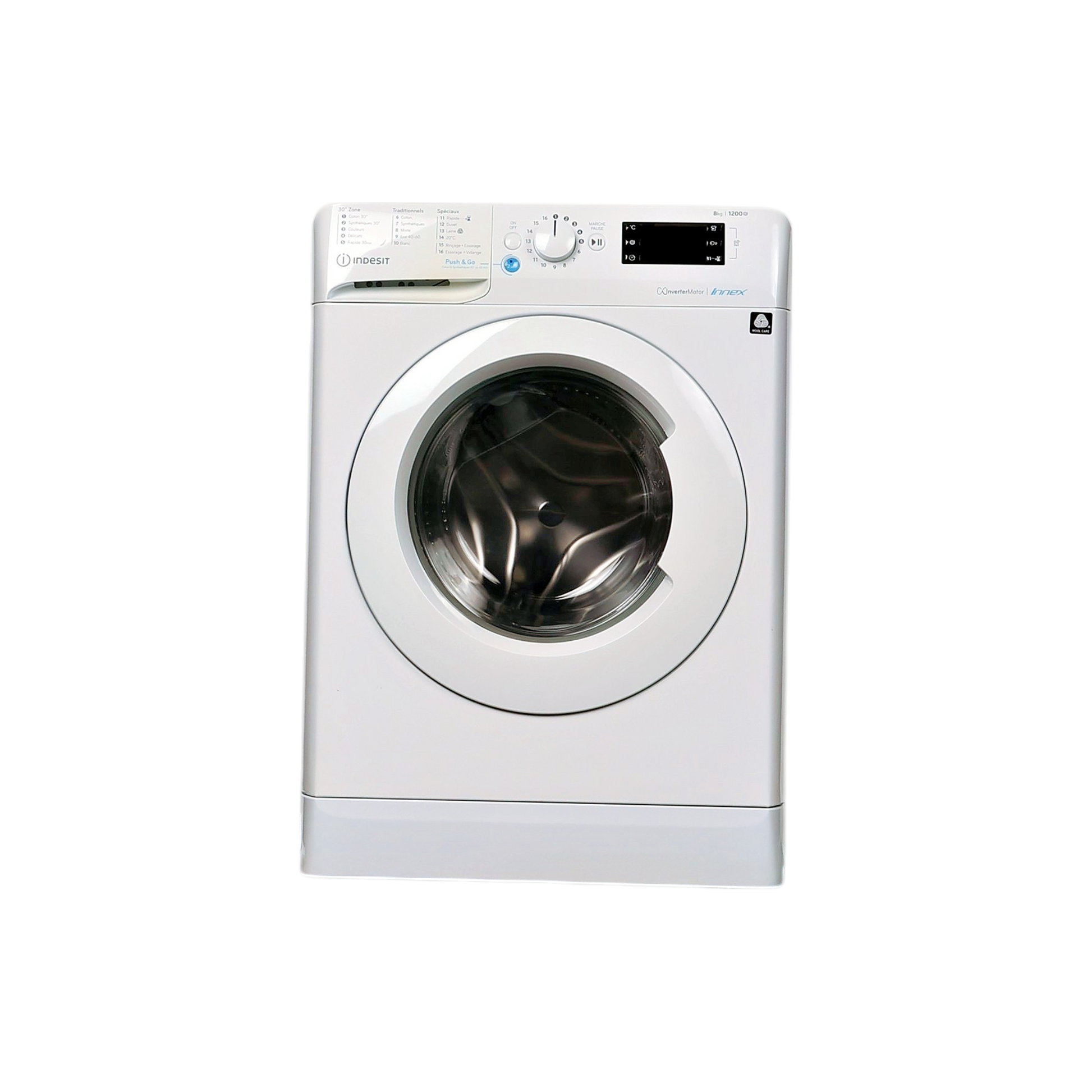 Lave-Linge Hublot 8 kg Reconditionné INDESIT BWEW81285XWFRN : vue de face