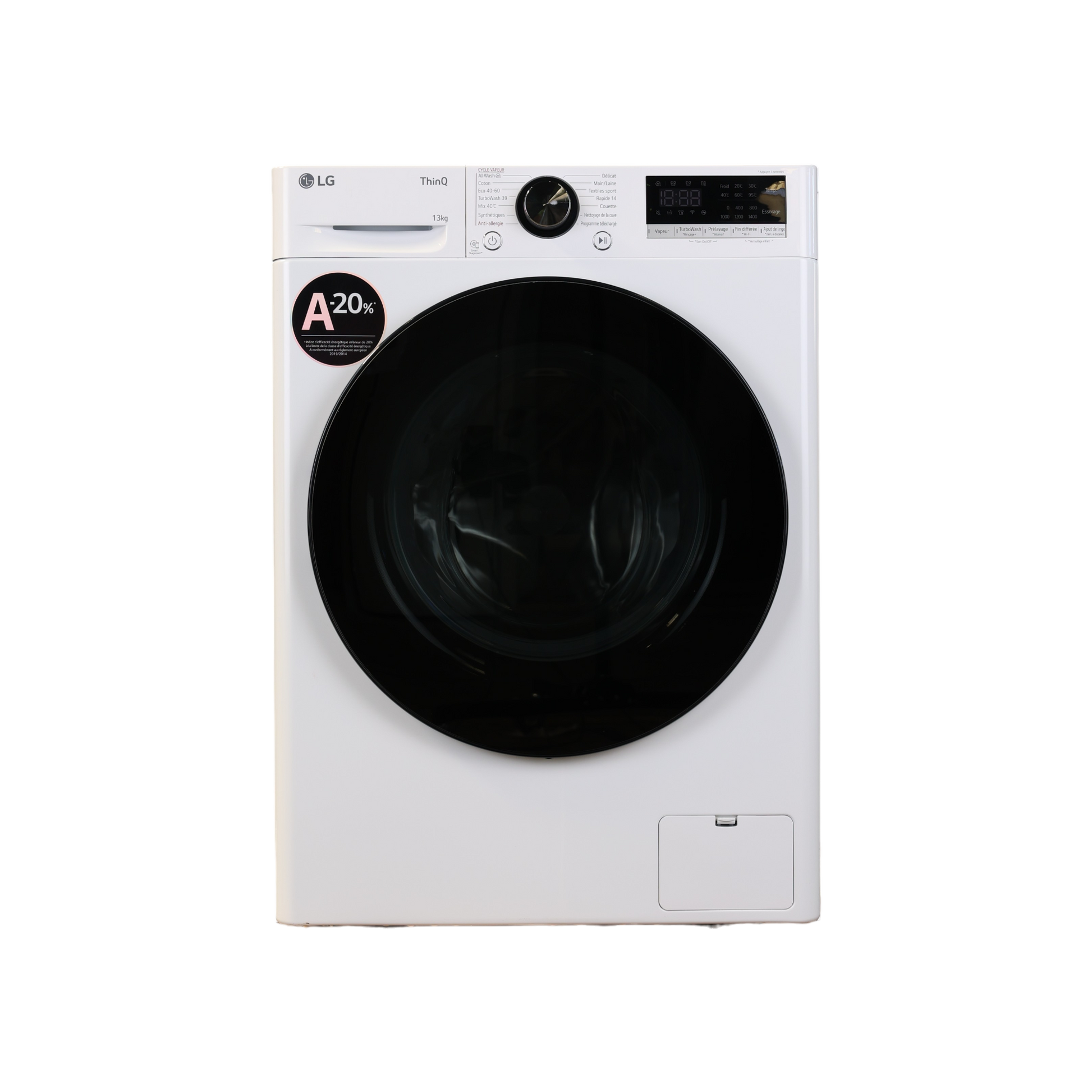 Lave-Linge Hublot 13 kg Reconditionné LG F34R76WHST : vue de face