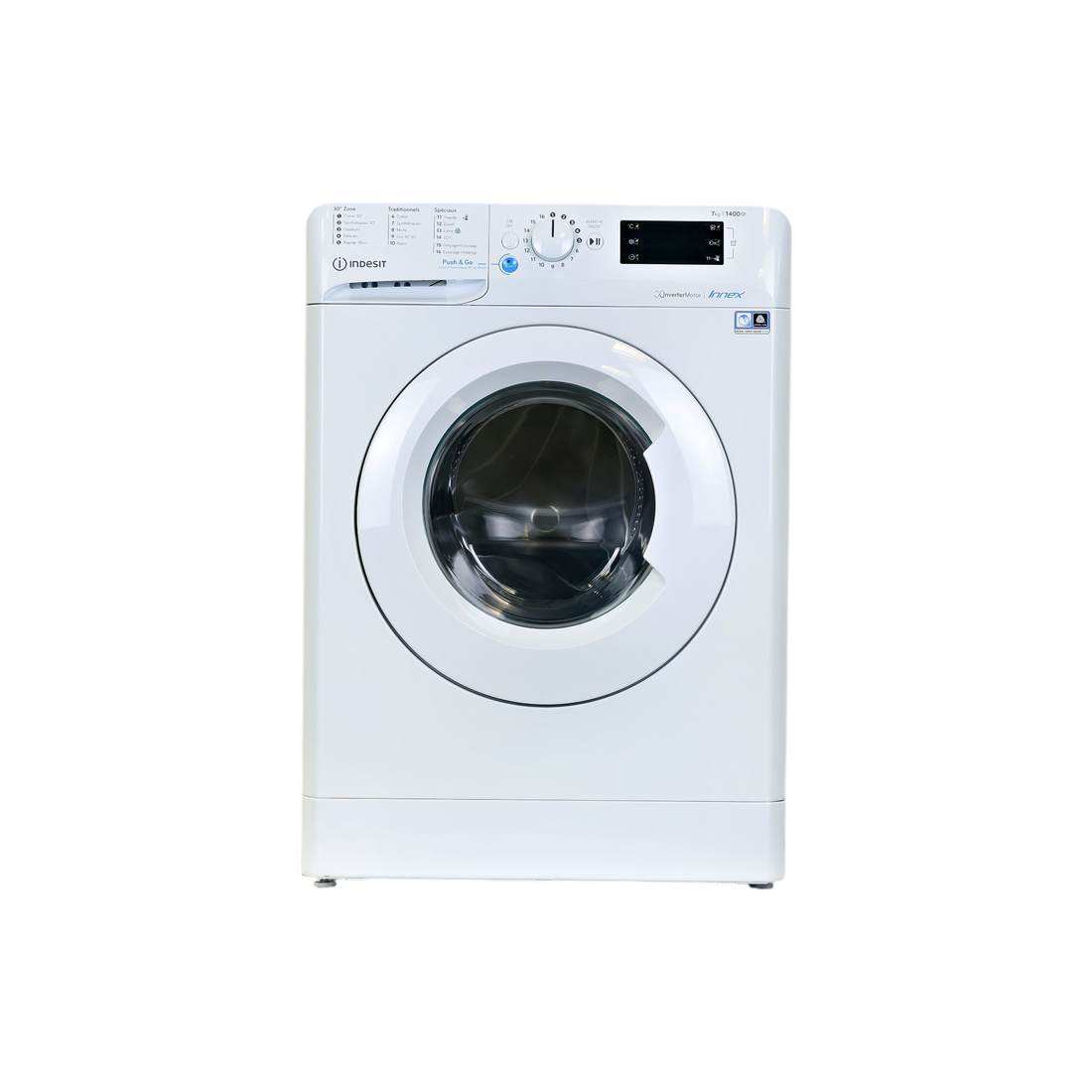 Lave-Linge Hublot 7 kg Reconditionné INDESIT BWE71483WFRN : vue de face