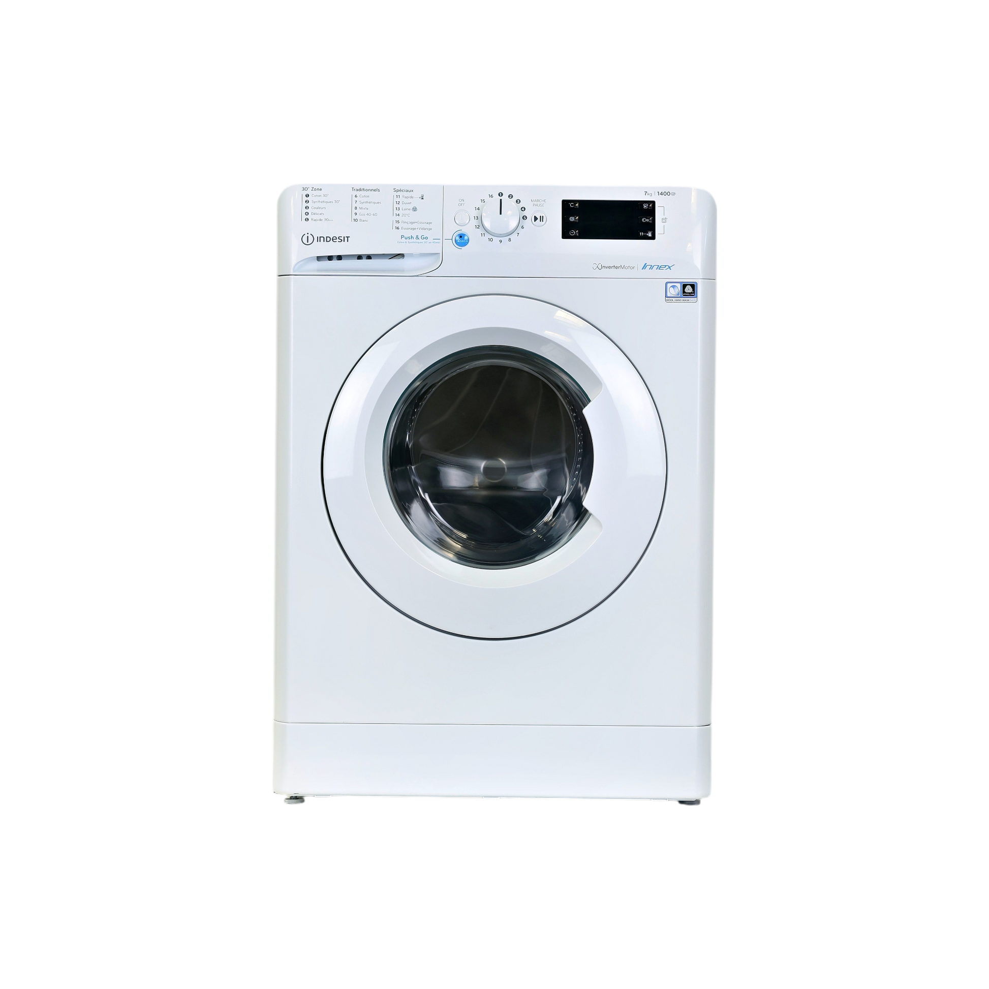 Lave-Linge Hublot 7 kg Reconditionné INDESIT BWE71483WFRN : vue de face