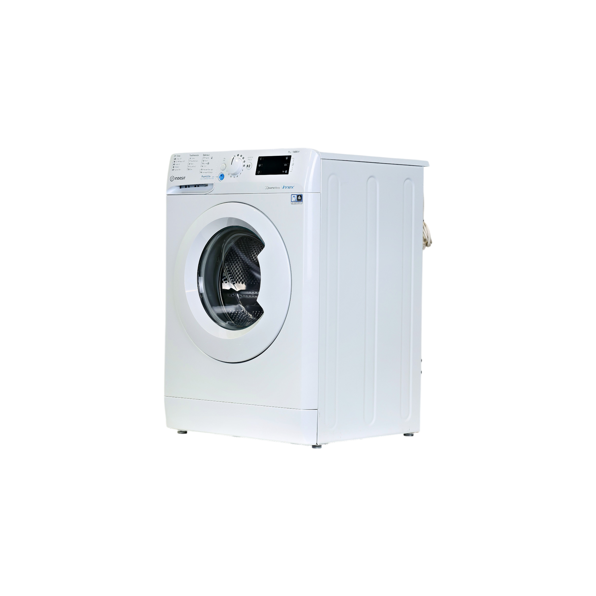 Lave-Linge Hublot 7 kg Reconditionné INDESIT BWE71483WFRN : vue du côté gauche