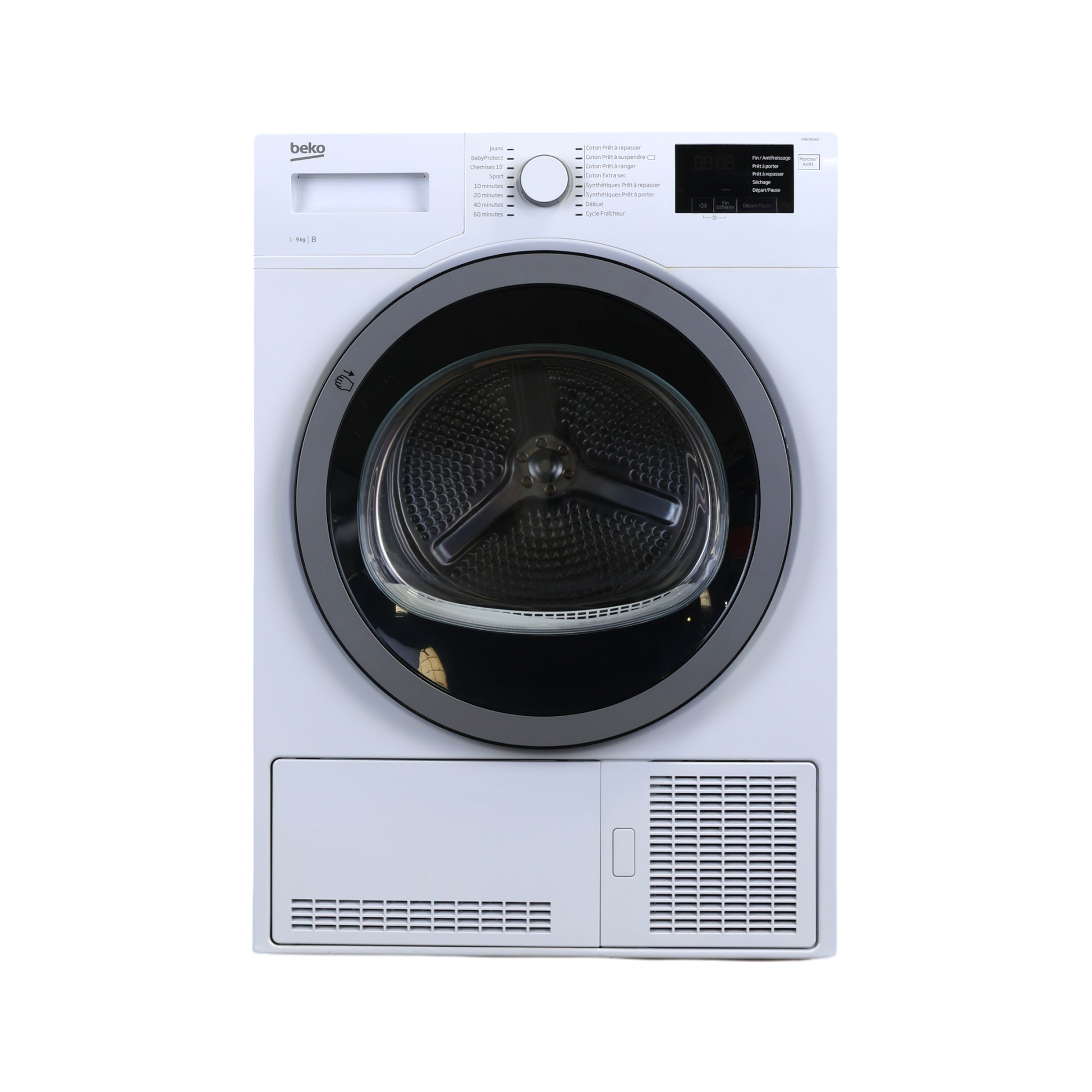 Seche-Linge Condensation 9 kg Reconditionné BEKO DBED9GWS : vue de face