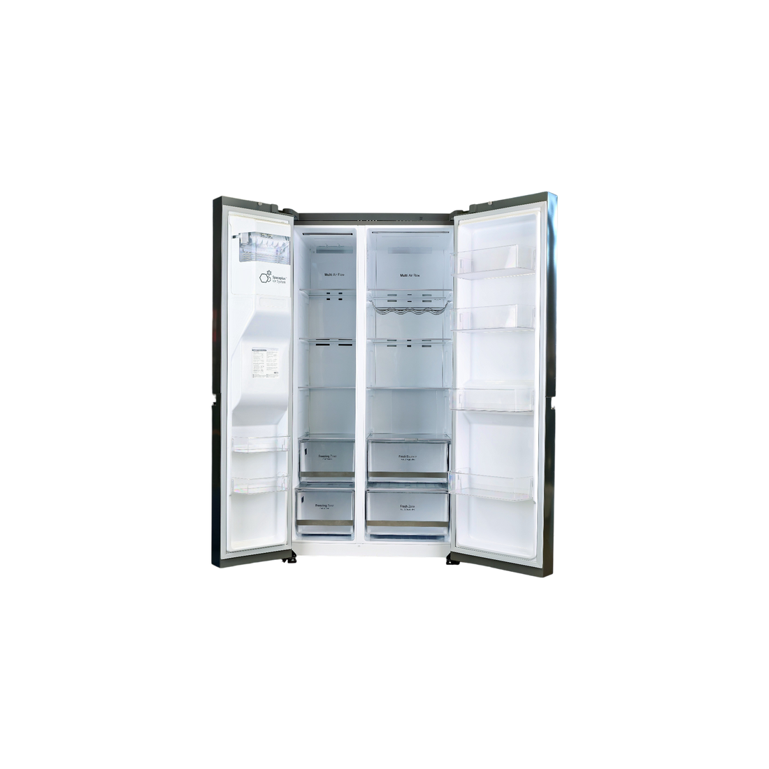 Réfrigérateur Américain 635 L Reconditionné LG GSLV80PZLF : vue de l'intérieur
