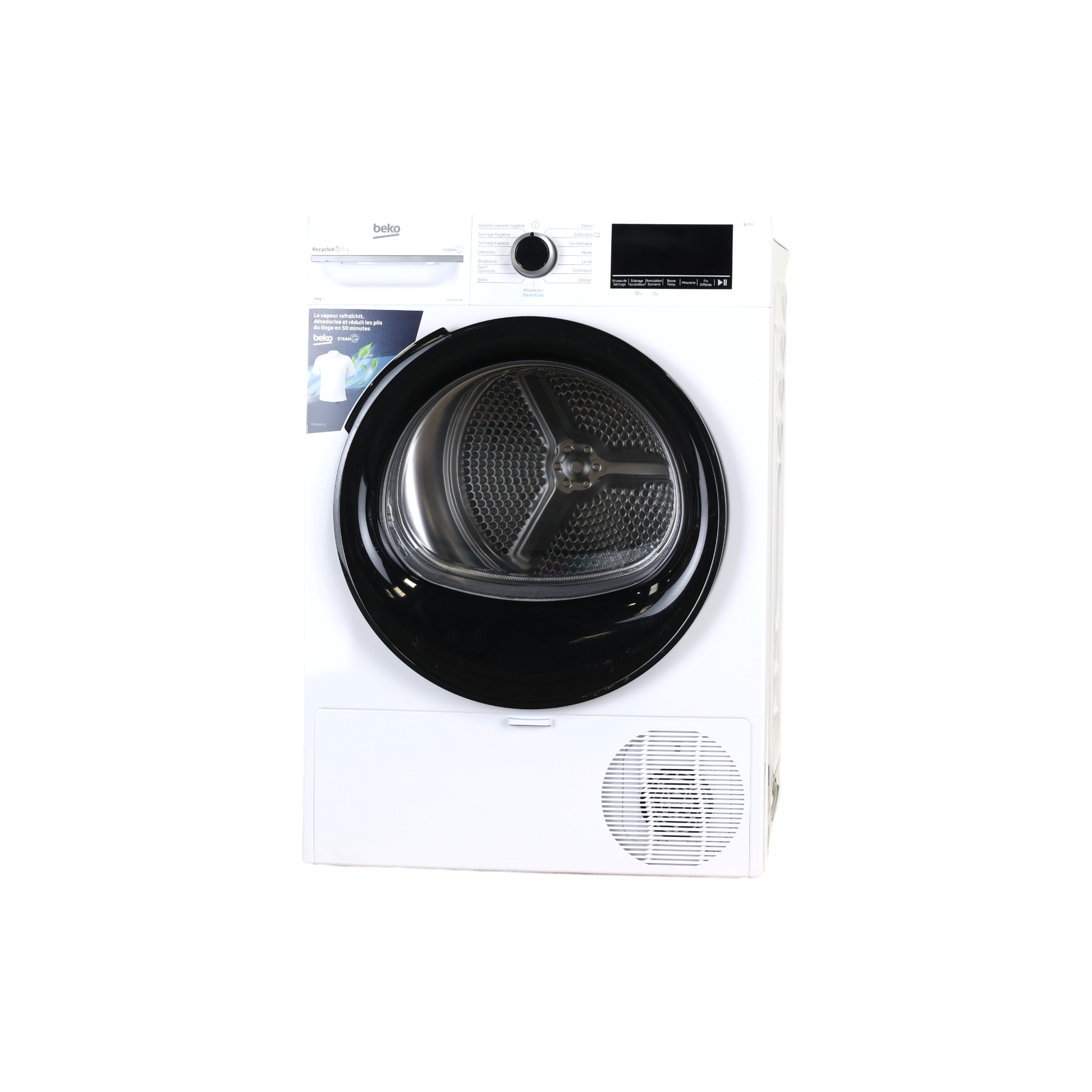 Seche-Linge Pompe À Chaleur 8 kg Reconditionné BEKO D3H28493W : vue de face