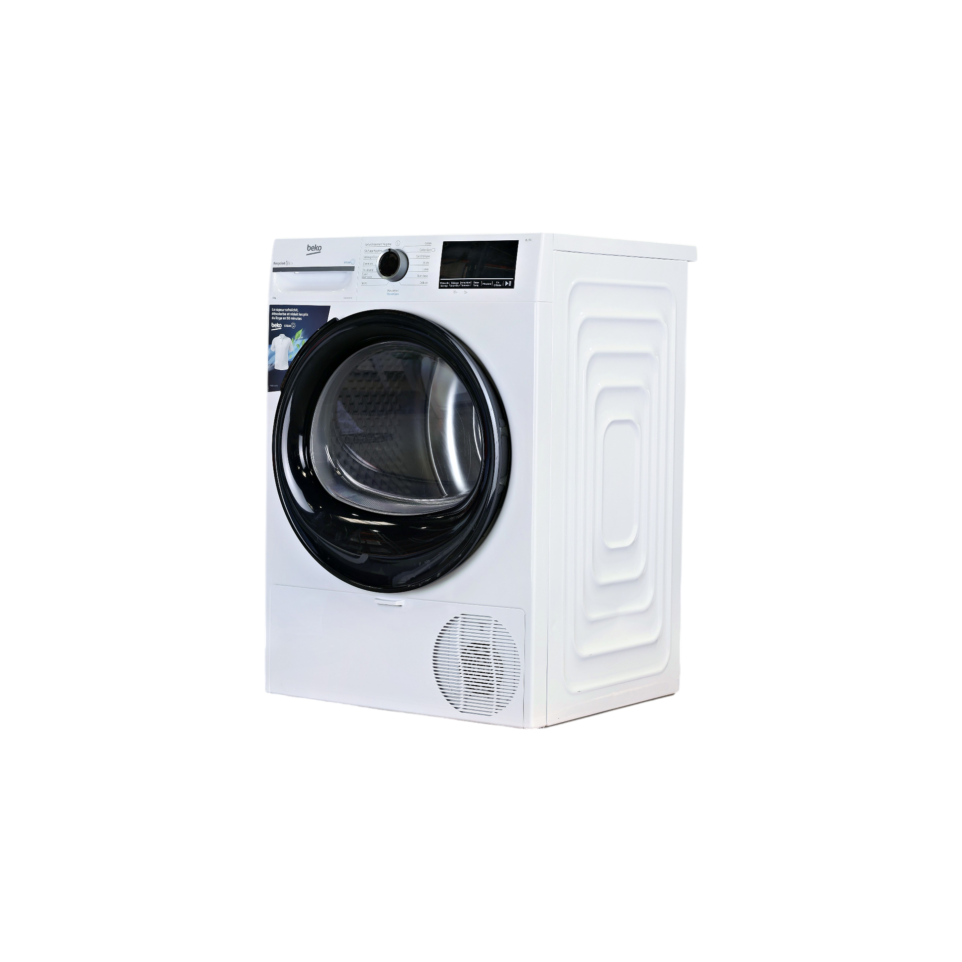 Seche-Linge Pompe À Chaleur 8 kg Reconditionné BEKO D3H28493W : vue du côté gauche