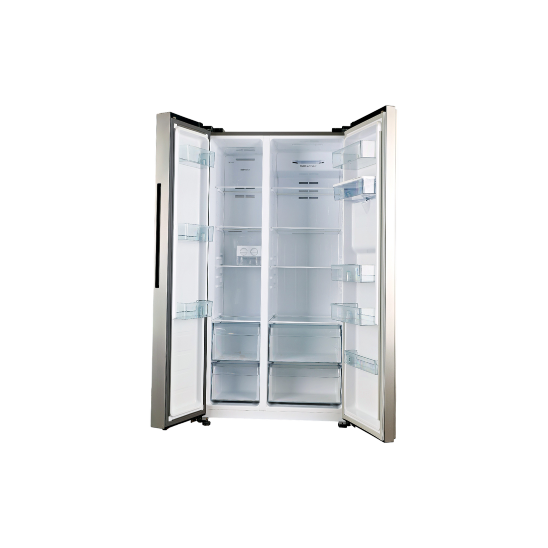 Réfrigérateur Américain 547 L Reconditionné GORENJE NRR9185EAXLWD : vue de l'intérieur