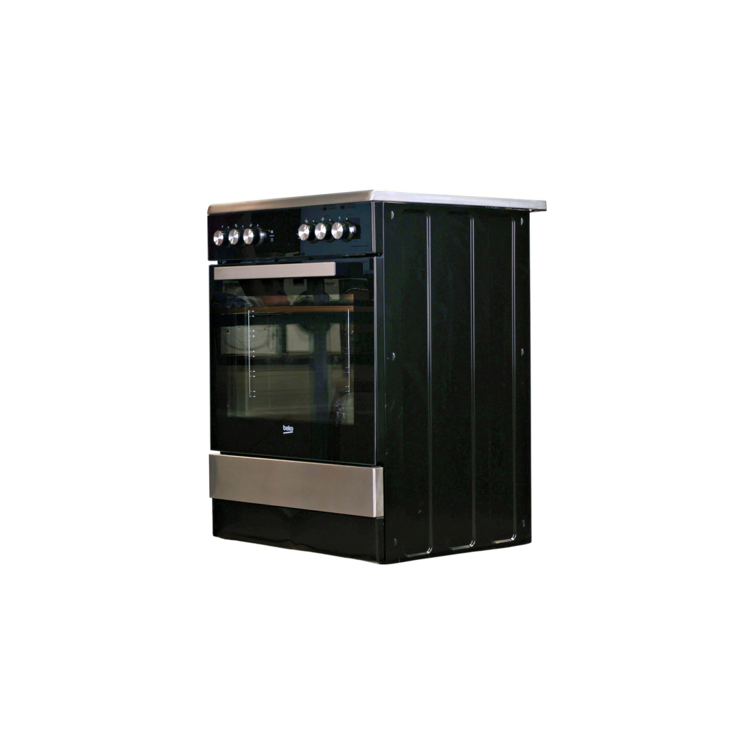 Cuisinière Vitrocéramique  Reconditionné BEKO FSE67301XCS : vue du côté gauche