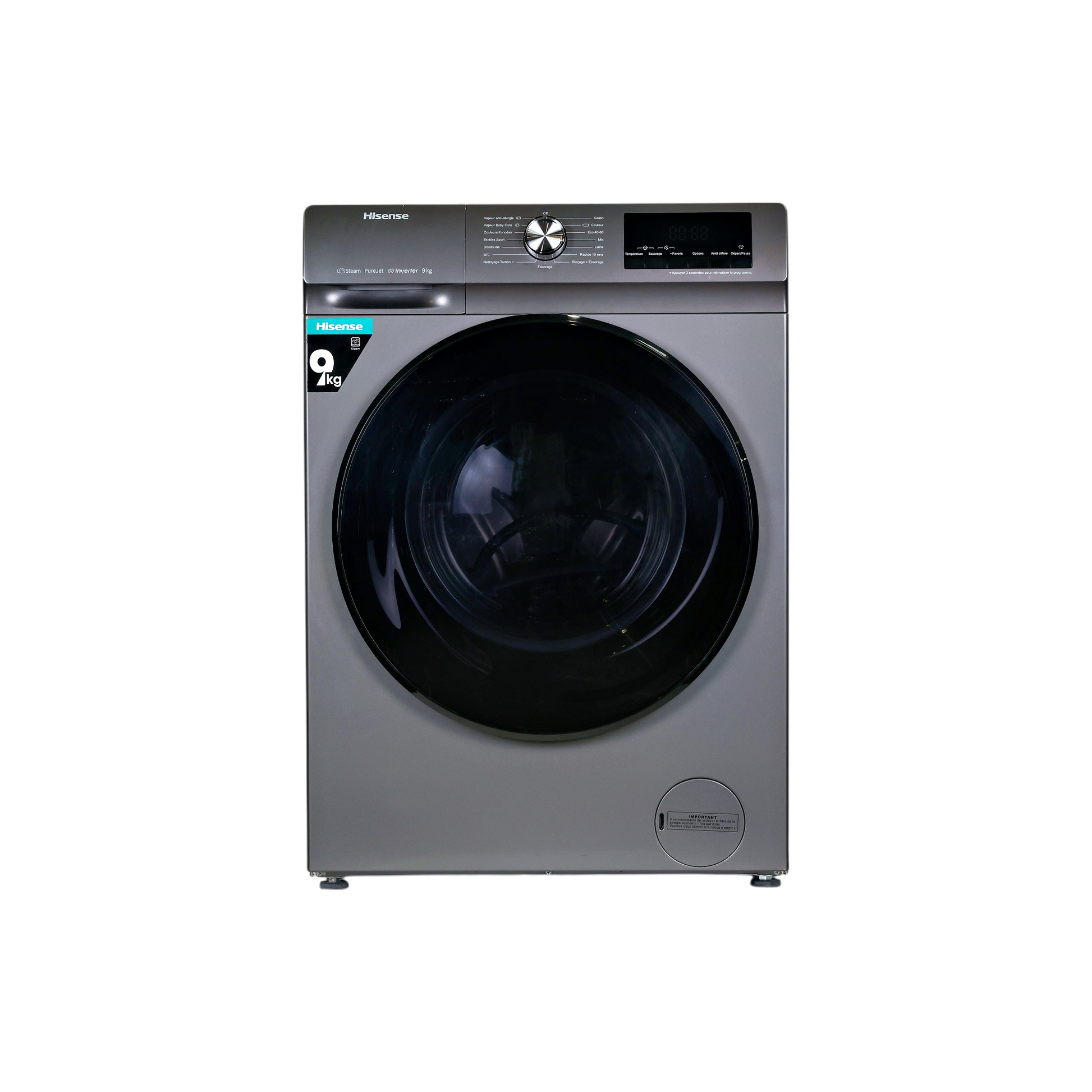 Lave-Linge Hublot 9 kg Reconditionné HISENSE WFQA9014EVJMT : vue de face