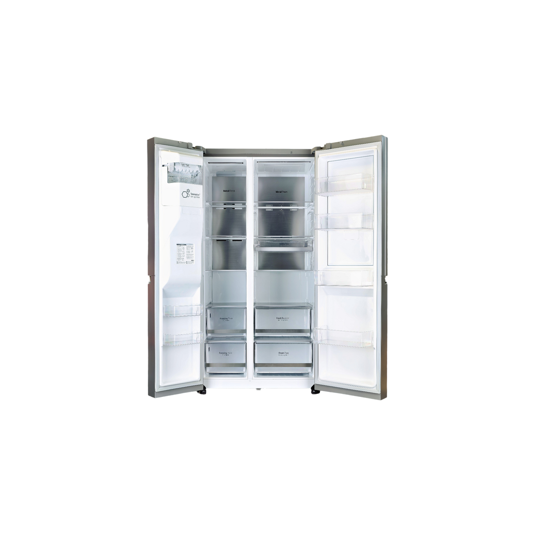 Réfrigérateur Américain 635 L Reconditionné LG GSJV90BSAF : vue de l'intérieur