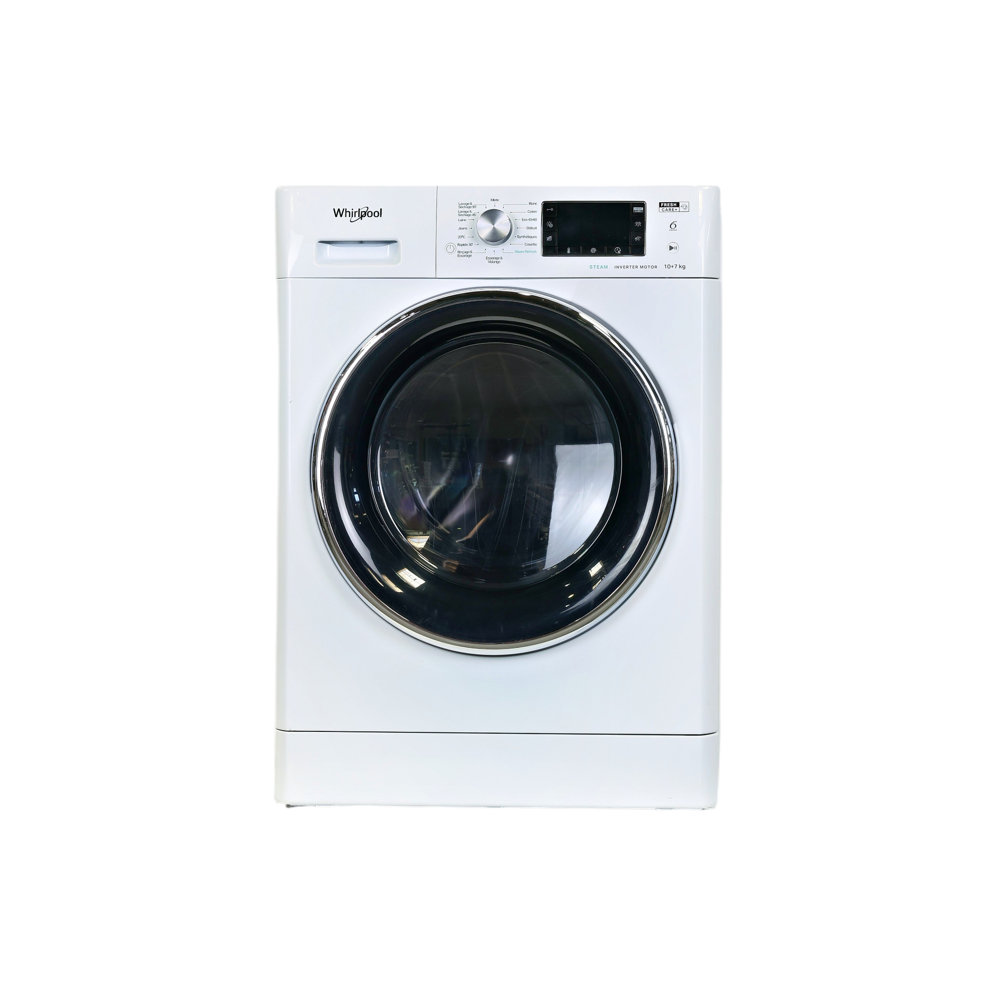 Lave-Linge Sechant 10 kg Reconditionné WHIRLPOOL FFWDD1074269BCVFR : vue de face