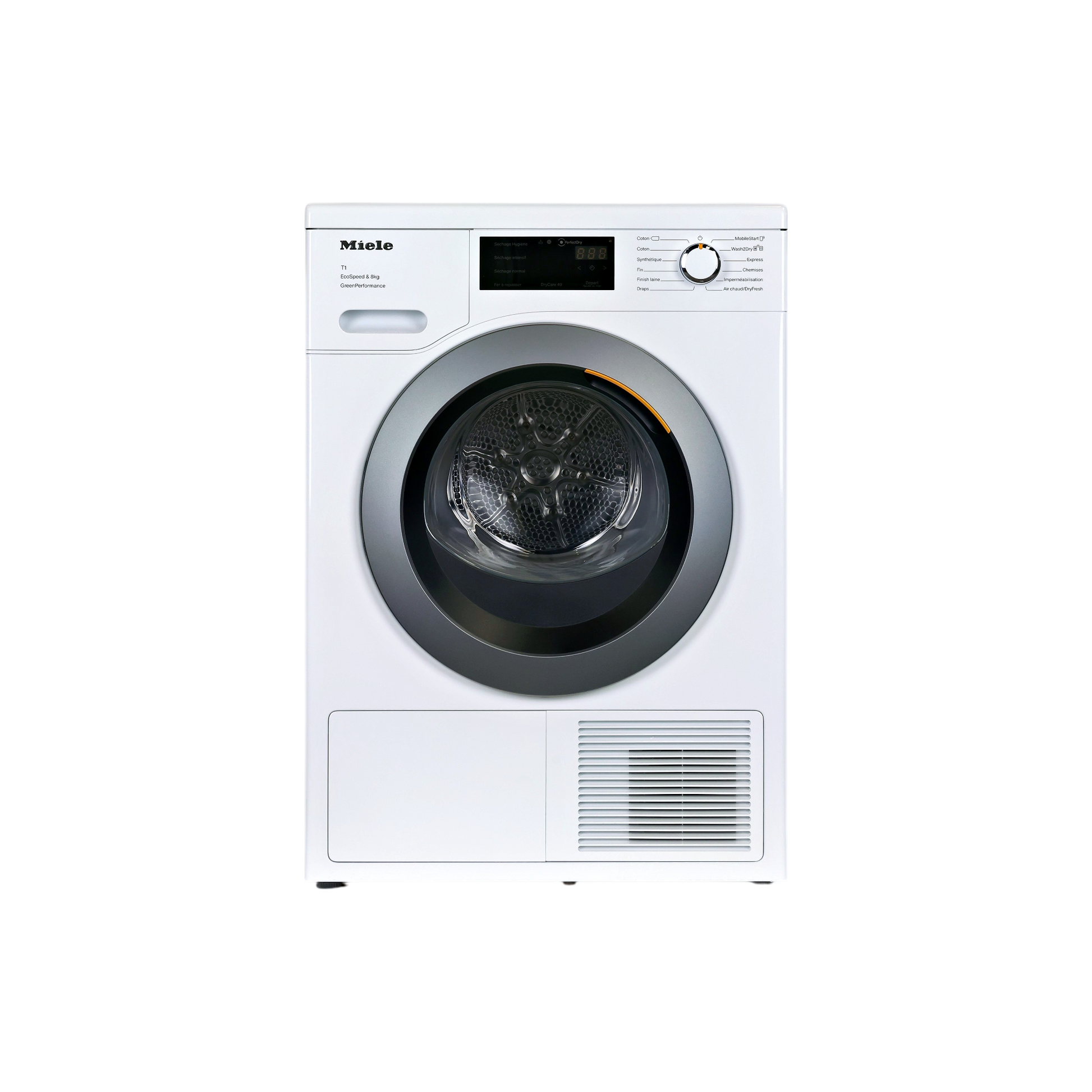 Seche-Linge Pompe À Chaleur 8 kg Reconditionné MIELE TCF760WP : vue de face