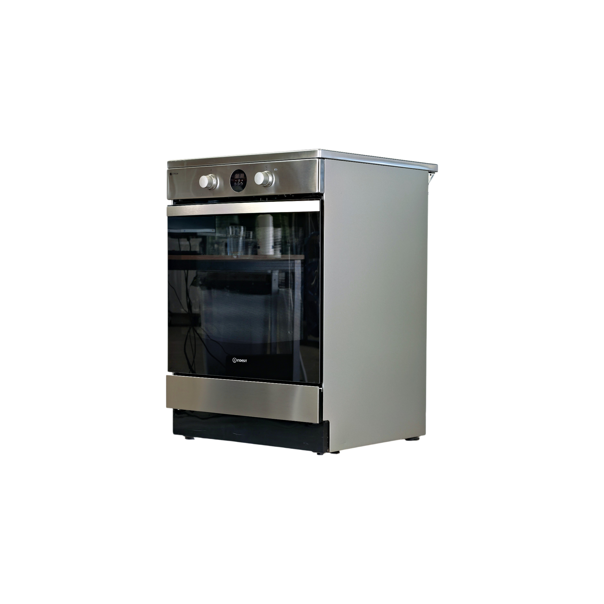 Cuisinière À Induction 69 L Reconditionné INDESIT IS67IQ8CCX : vue du côté gauche