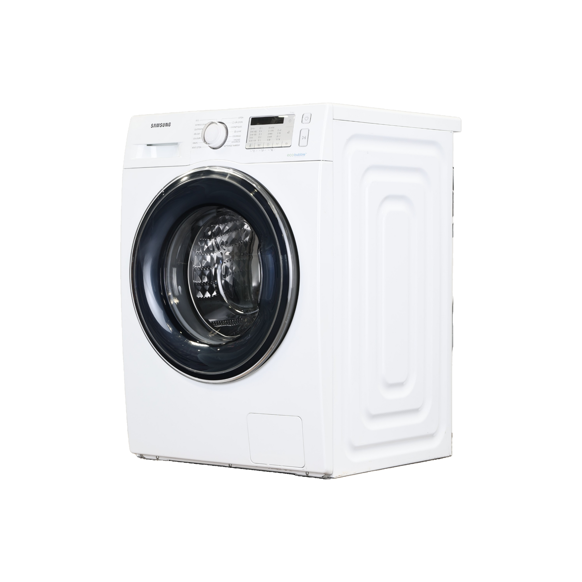 Lave-Linge Hublot 8 kg Reconditionné SAMSUNG WW80J5555FW : vue du côté gauche