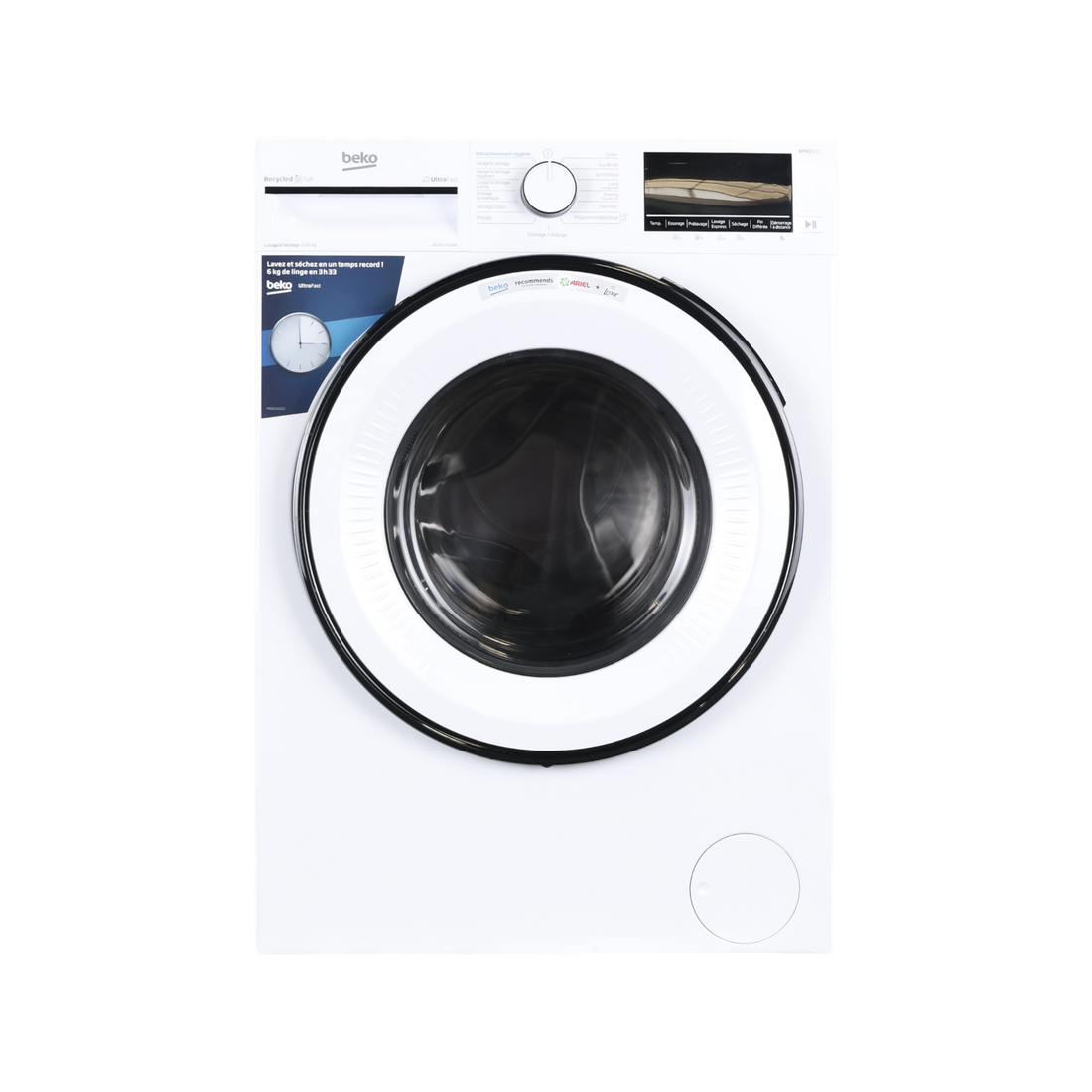 Lave-Linge Sechant 10 kg Reconditionné BEKO B3YDFT51044W : vue de face