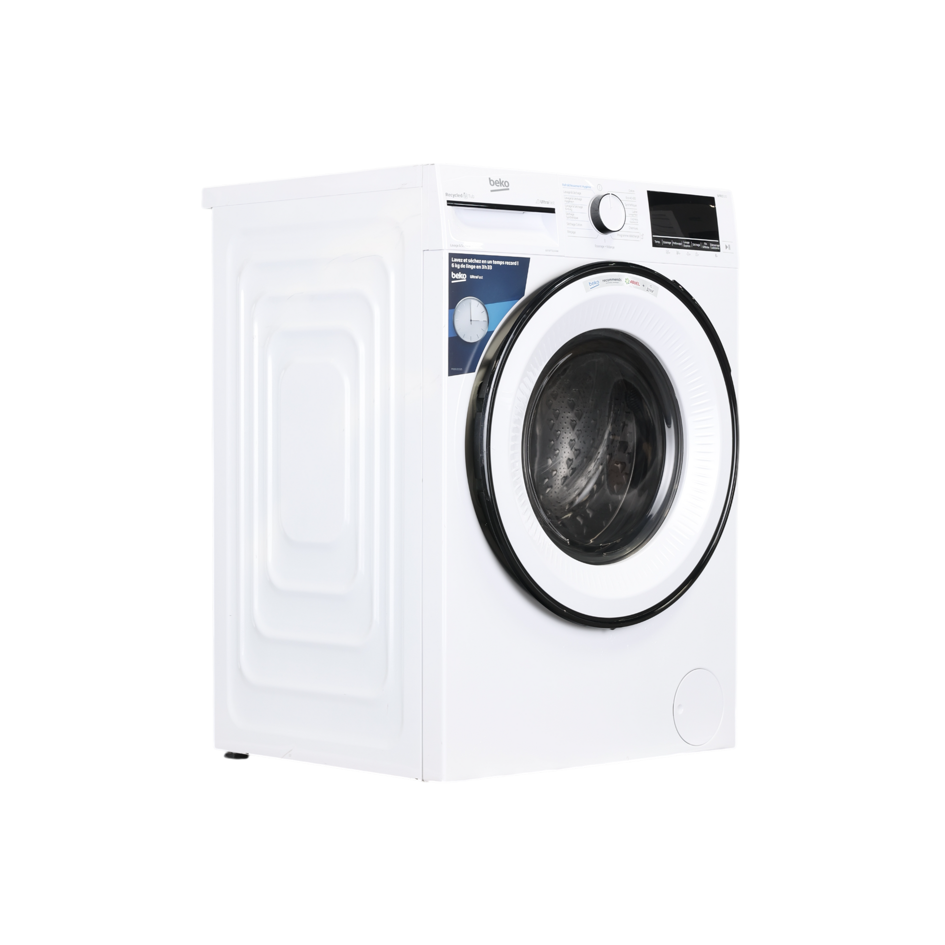 Lave-Linge Sechant 10 kg Reconditionné BEKO B3YDFT51044W : vue du côté droit