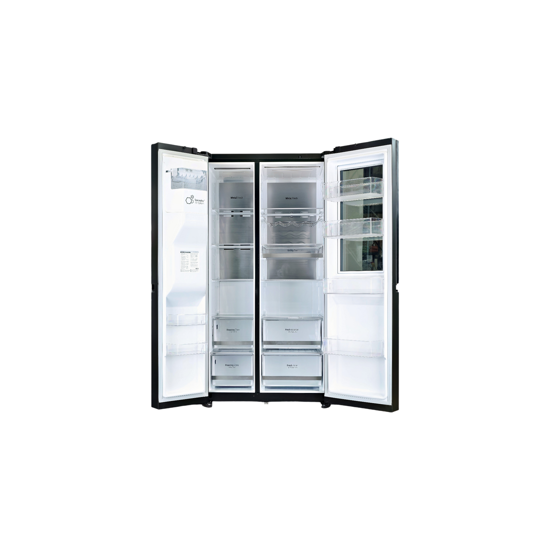 Réfrigérateur Américain 635 L Reconditionné LG GSXV90MCAE : vue de l'intérieur