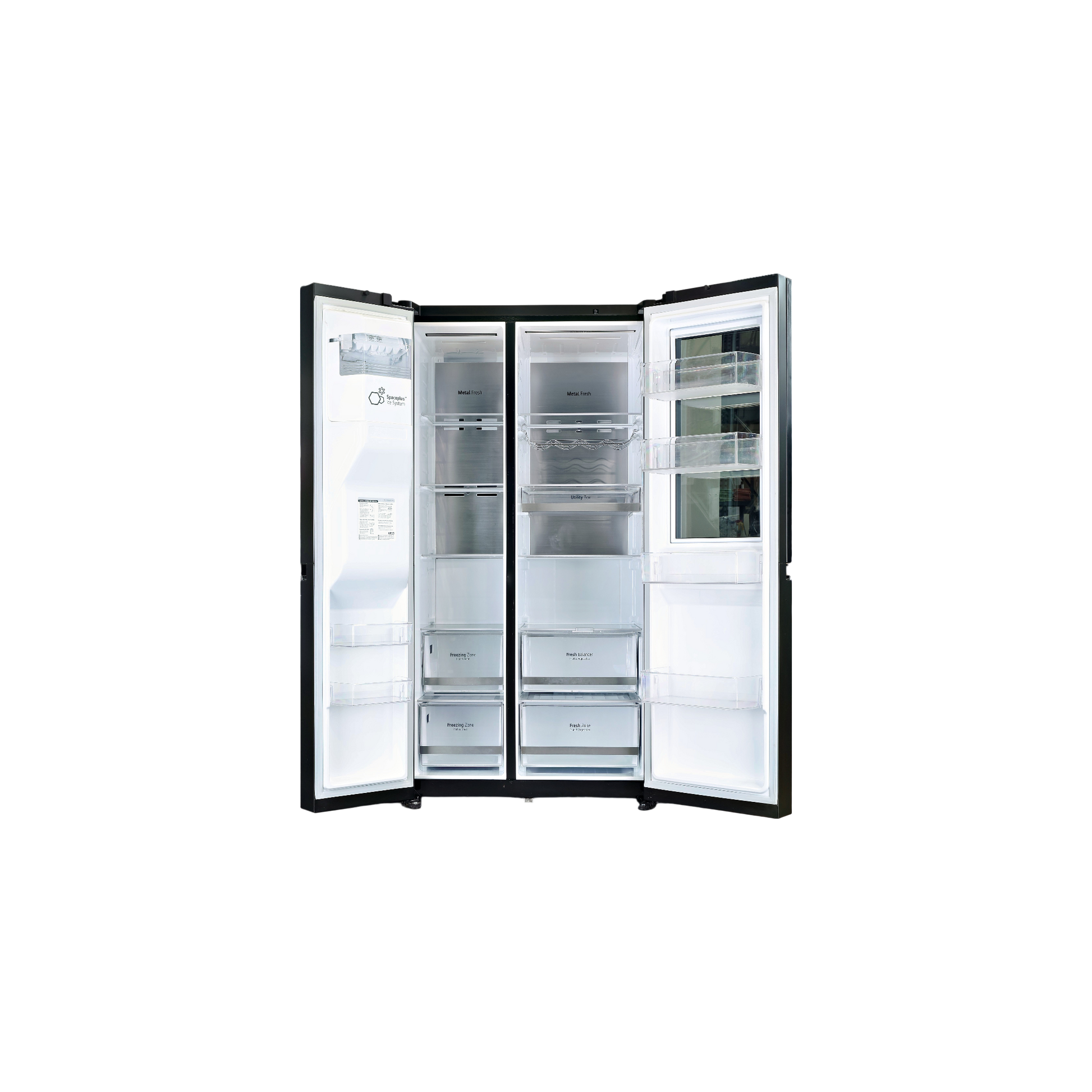 Réfrigérateur Américain 635 L Reconditionné LG GSXV90MCAE : vue de l'intérieur