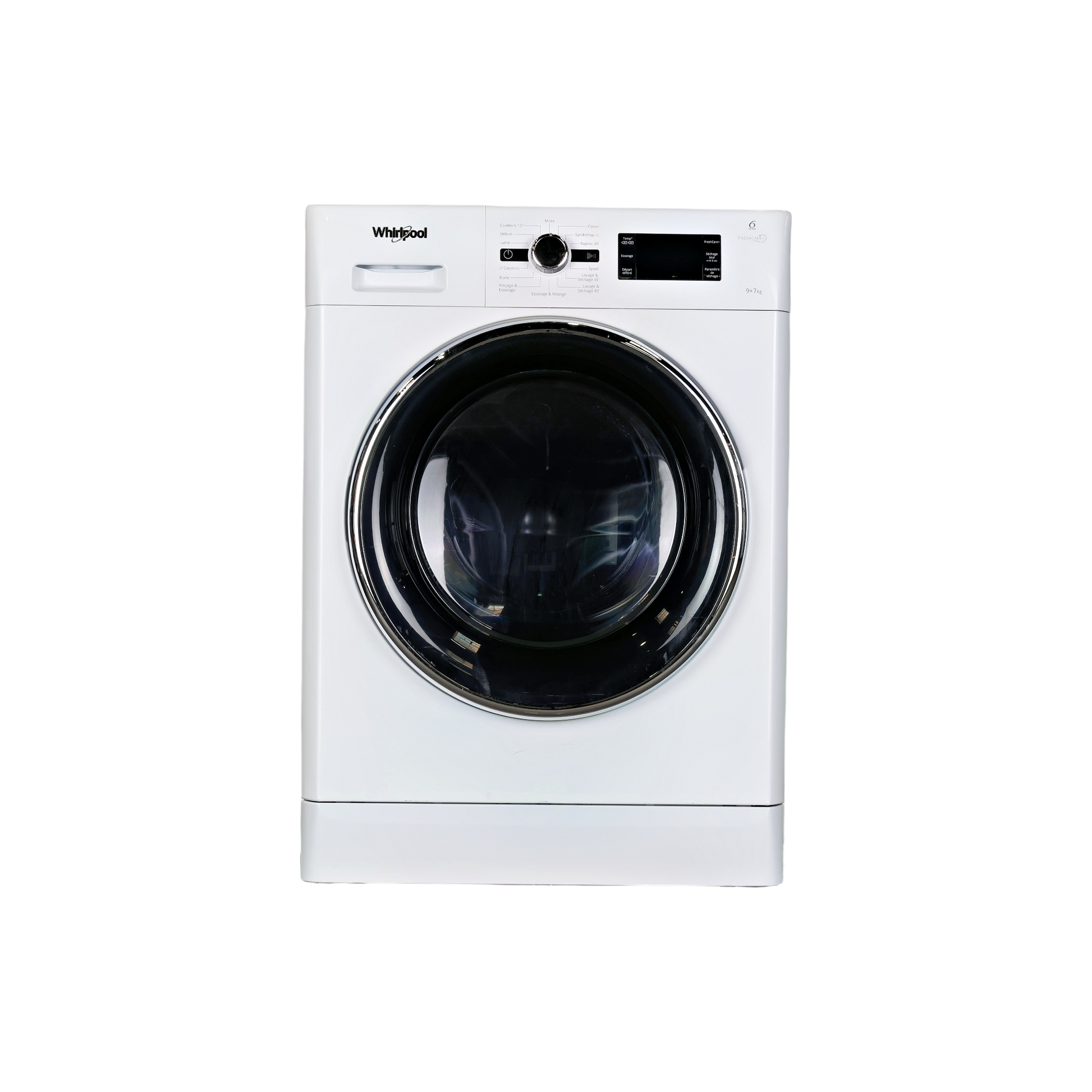 Lave-Linge Sechant 9 kg Reconditionné WHIRLPOOL FWDG97168BXFR : vue de face