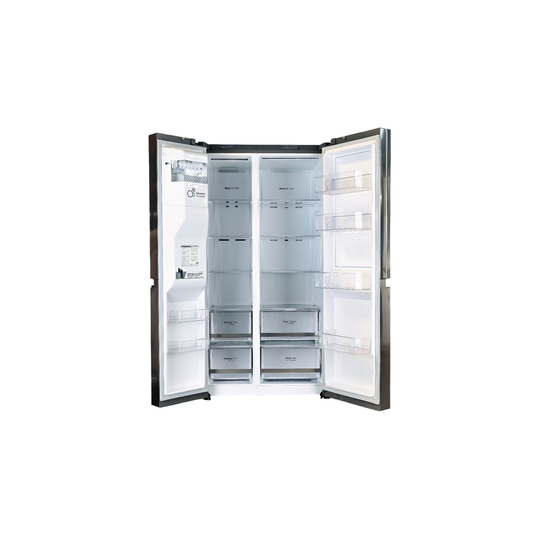 Réfrigérateur Américain 635 L Reconditionné LG GSJV70PZLF : vue de l'intérieur
