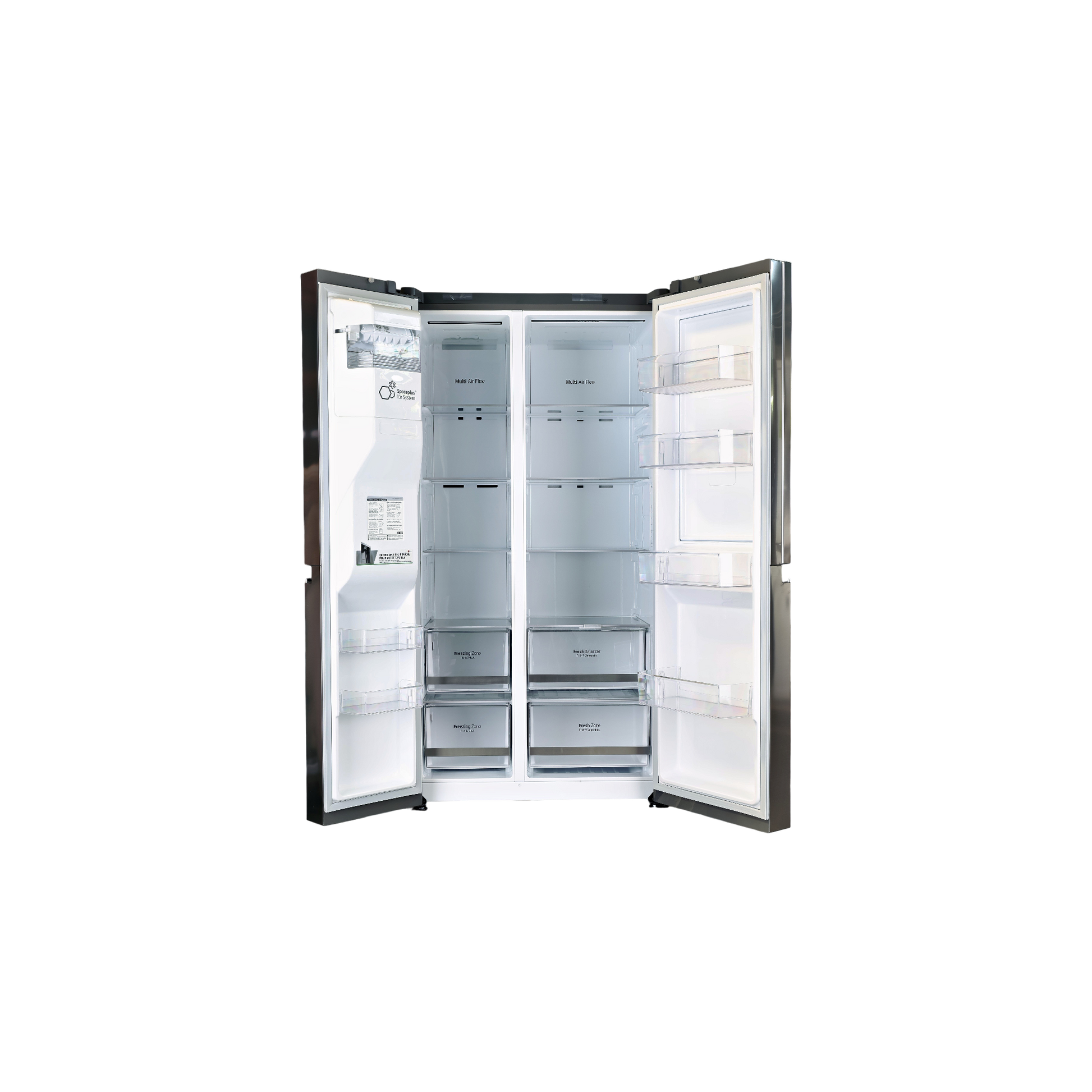 Réfrigérateur Américain 635 L Reconditionné LG GSJV70PZLF : vue de l'intérieur