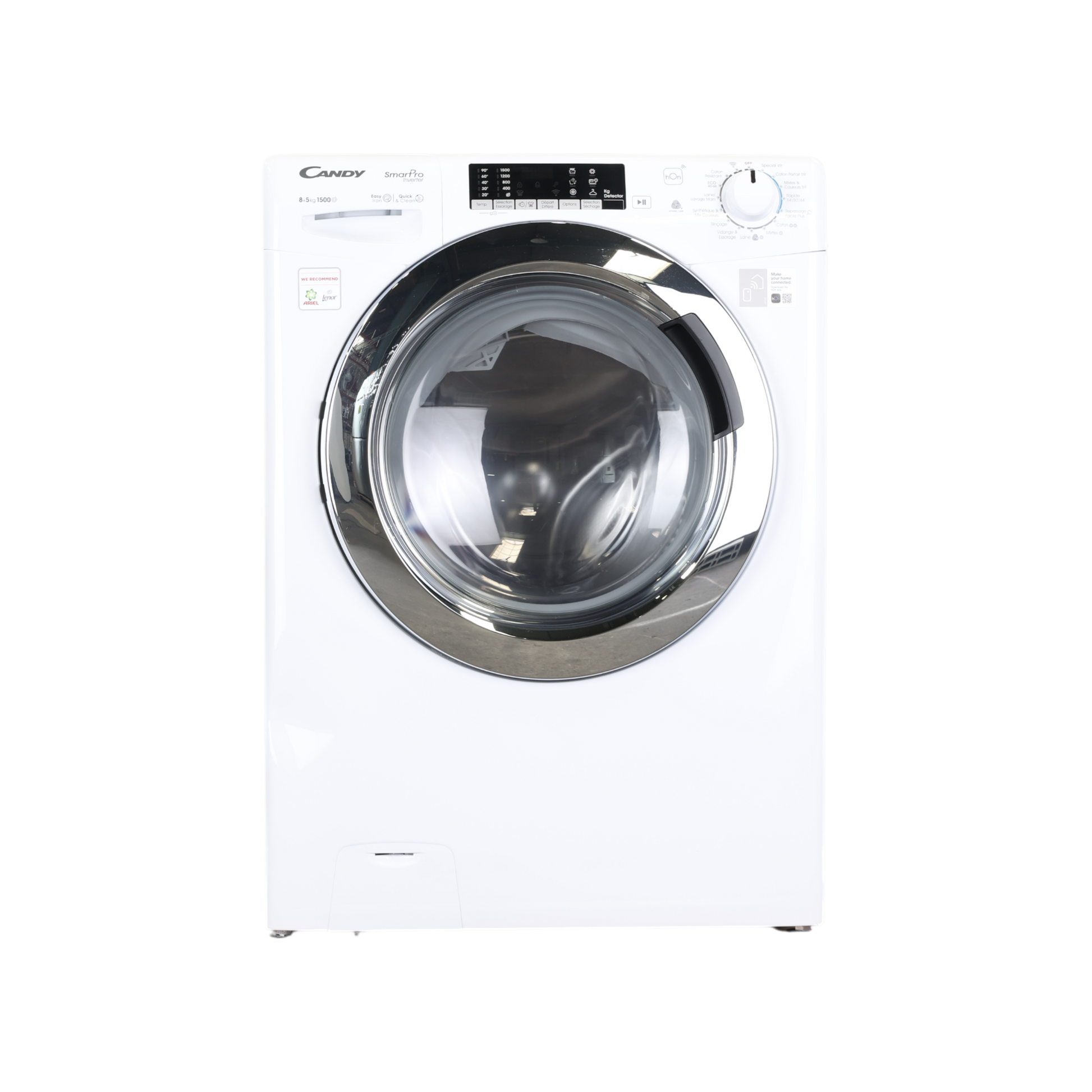 Lave-Linge Sechant 8 kg Reconditionné CANDY CSOW5854TWMC-S : vue de face