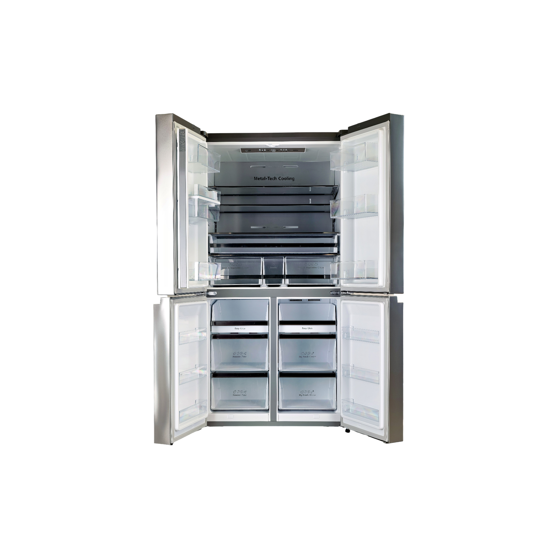 Réfrigérateur Multi-Portes 606 L Reconditionné HISENSE RQ731N4WI1 : vue de l'intérieur