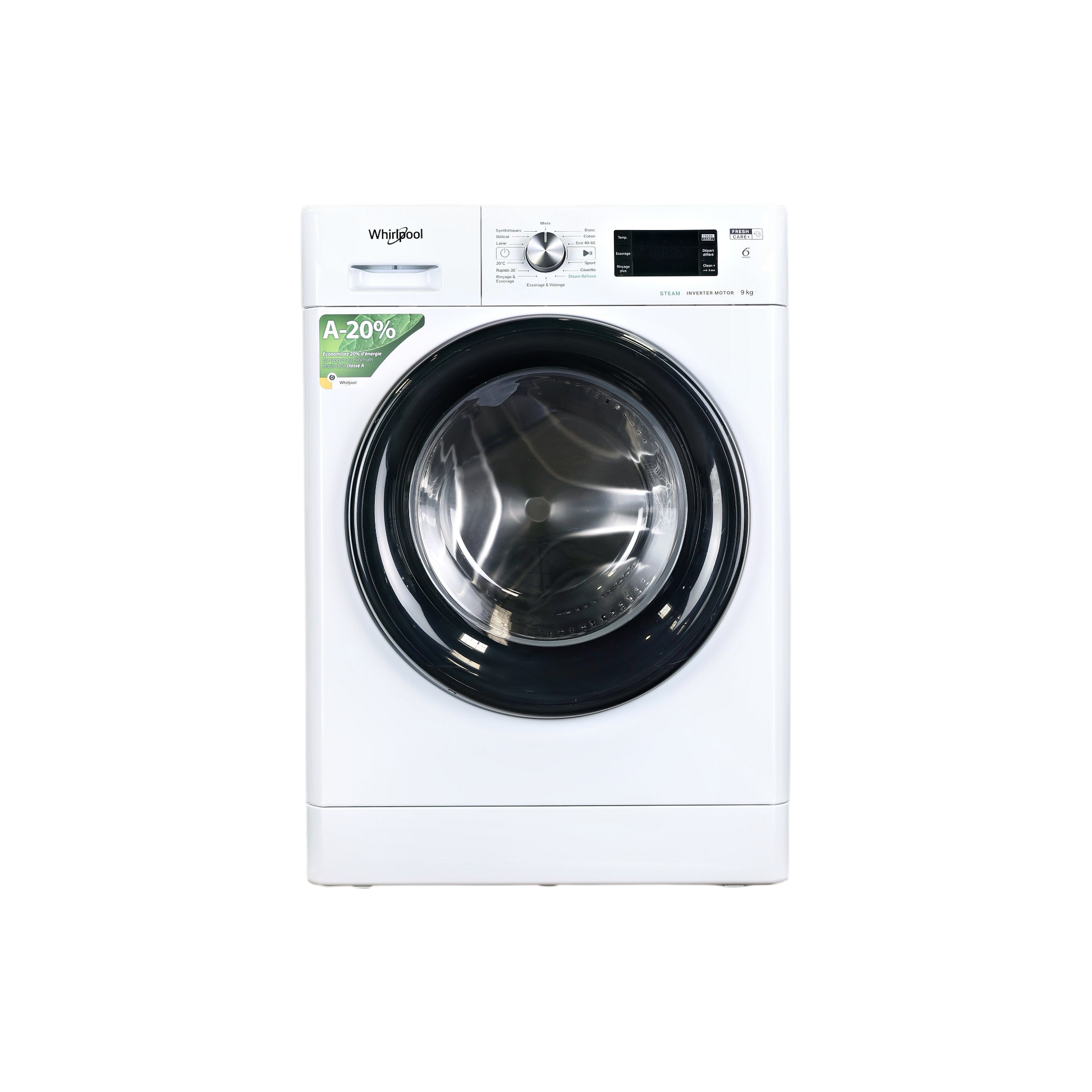 Lave-Linge Hublot 9 kg Reconditionné WHIRLPOOL FFBB9489BVFR : vue de face