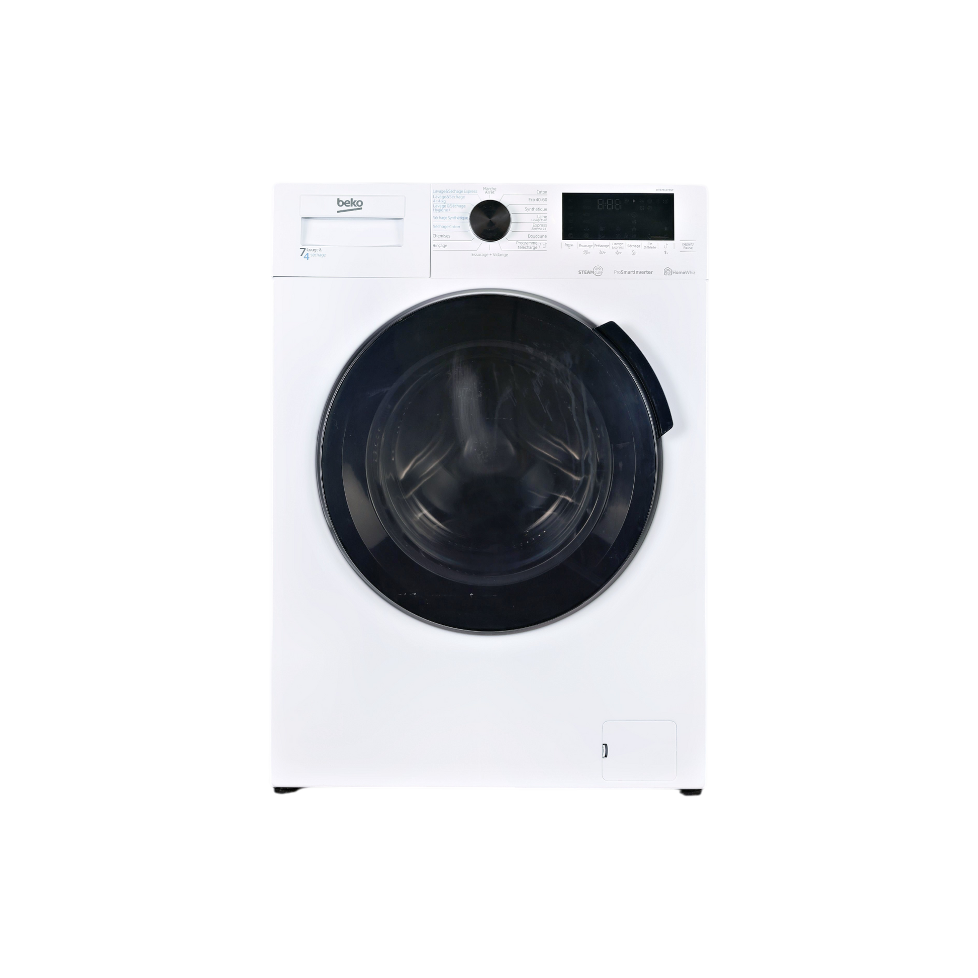 Lave-Linge Sechant 7 kg Reconditionné BEKO HTE7614YBST : vue de face