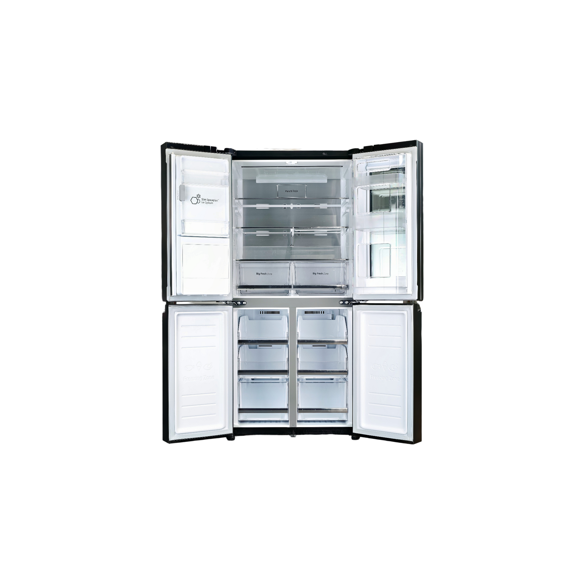 Réfrigérateur Multi-Portes 508 L Reconditionné LG GMX844MC6F : vue de l'intérieur