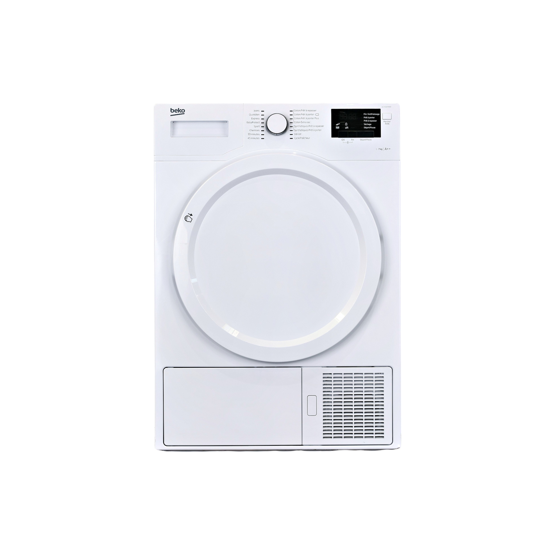 Seche-Linge Pompe À Chaleur 7 kg Reconditionné BEKO DS7433PA0W : vue de face
