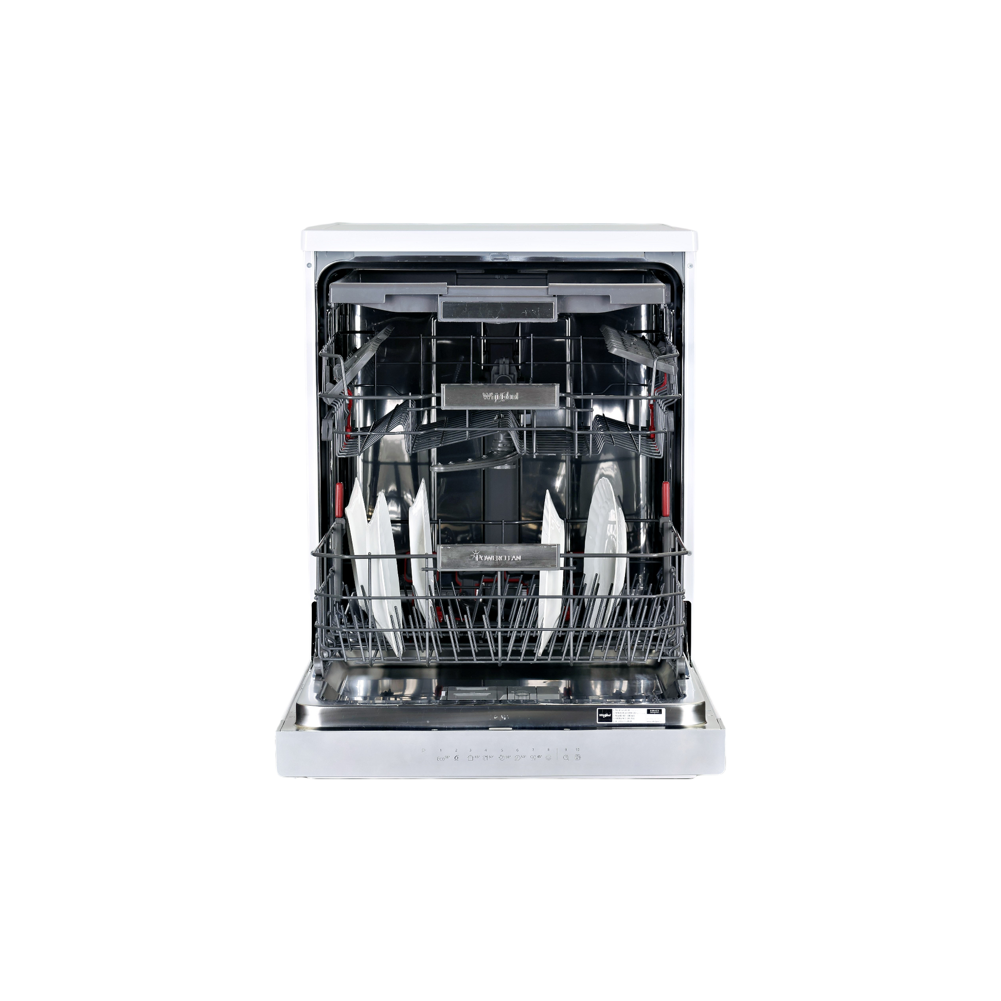 Lave-Vaisselle Pose Libre 14 Cvts Reconditionné WHIRLPOOL WFO3T123PF : vue de l'intérieur
