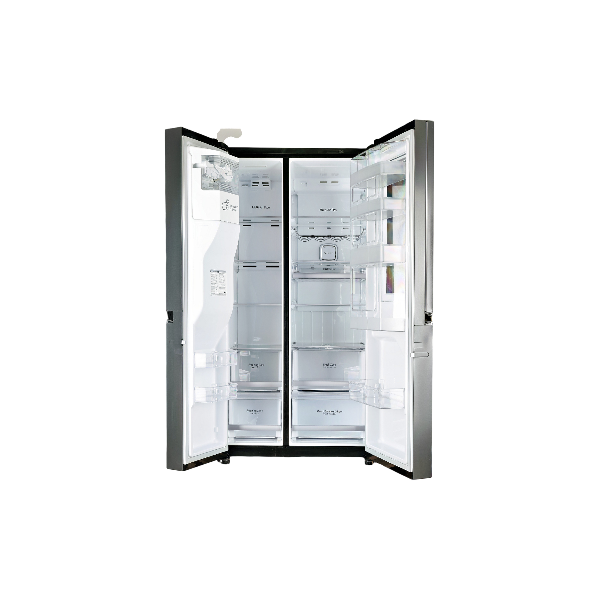 Réfrigérateur Américain 601 L Reconditionné LG GSX960MCAZ : vue de l'intérieur