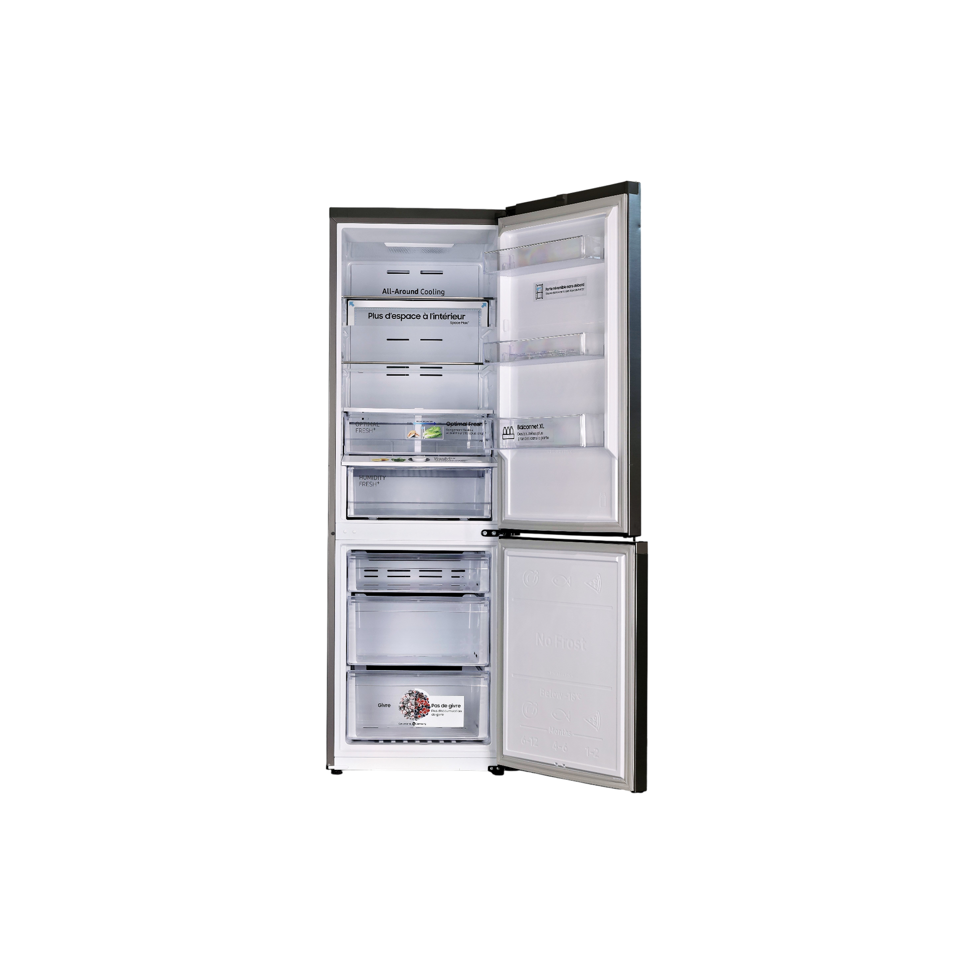 Réfrigérateur Avec Congélateur 344 L Reconditionné SAMSUNG RB34C605CS9 : vue de l'intérieur