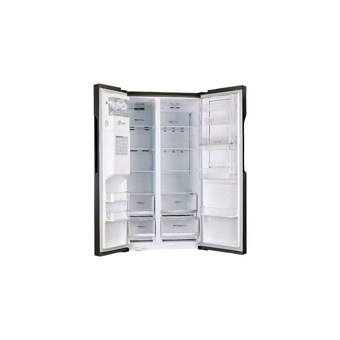 Réfrigérateur Américain 606 L Reconditionné LG GSJ360DIDV : vue de l'intérieur