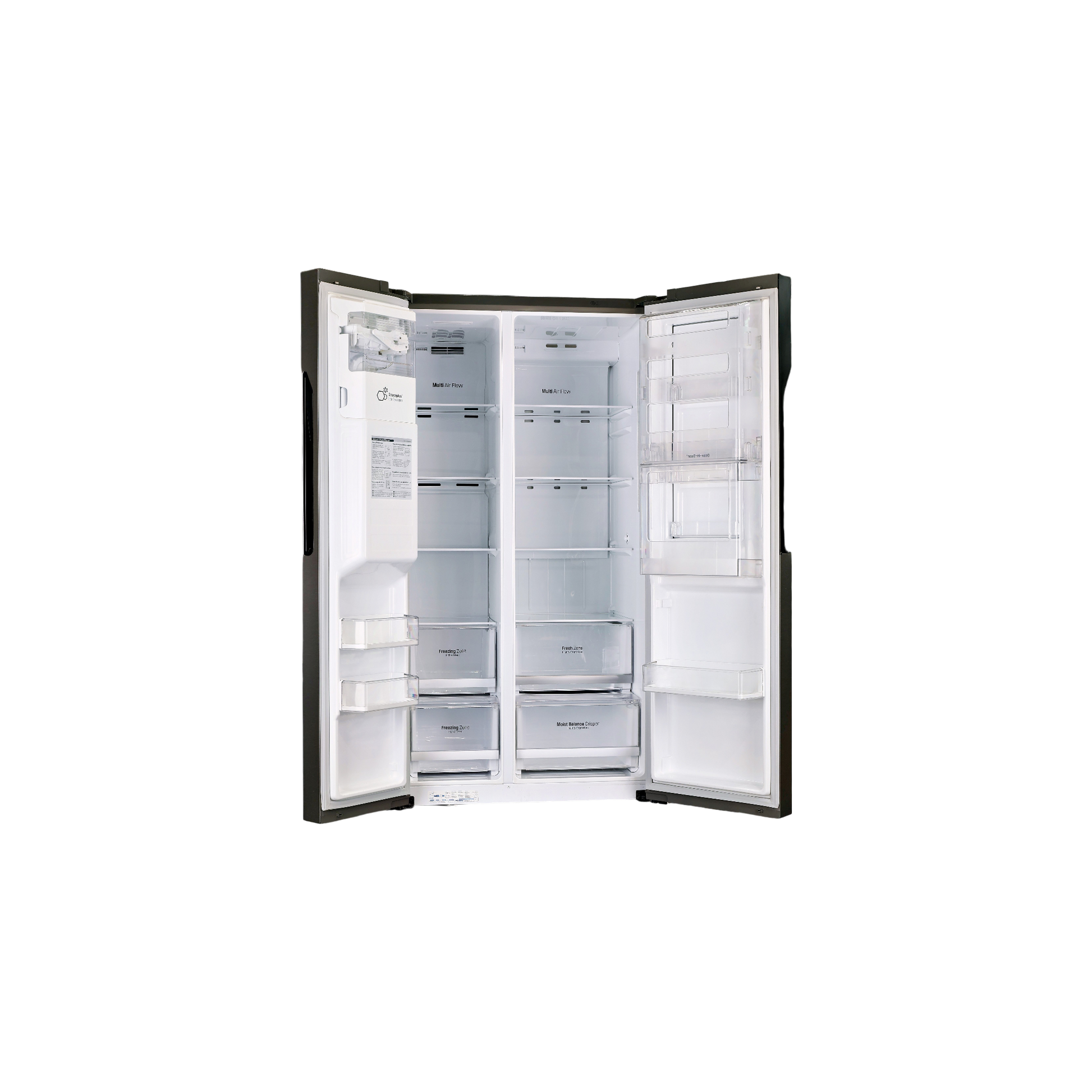 Réfrigérateur Américain 606 L Reconditionné LG GSJ360DIDV : vue de l'intérieur