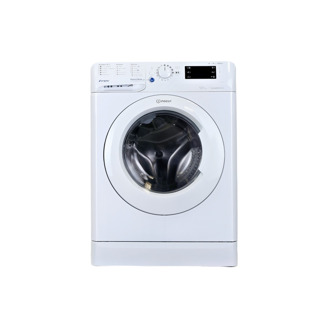 Lave-Linge Hublot 9 kg Reconditionné INDESIT BWE 91283X W FR : vue de face
