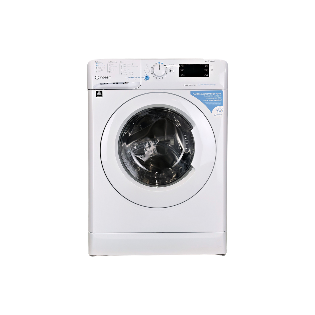 Lave-Linge Hublot 8 kg Reconditionné INDESIT BWE81496XWVFR : vue de face
