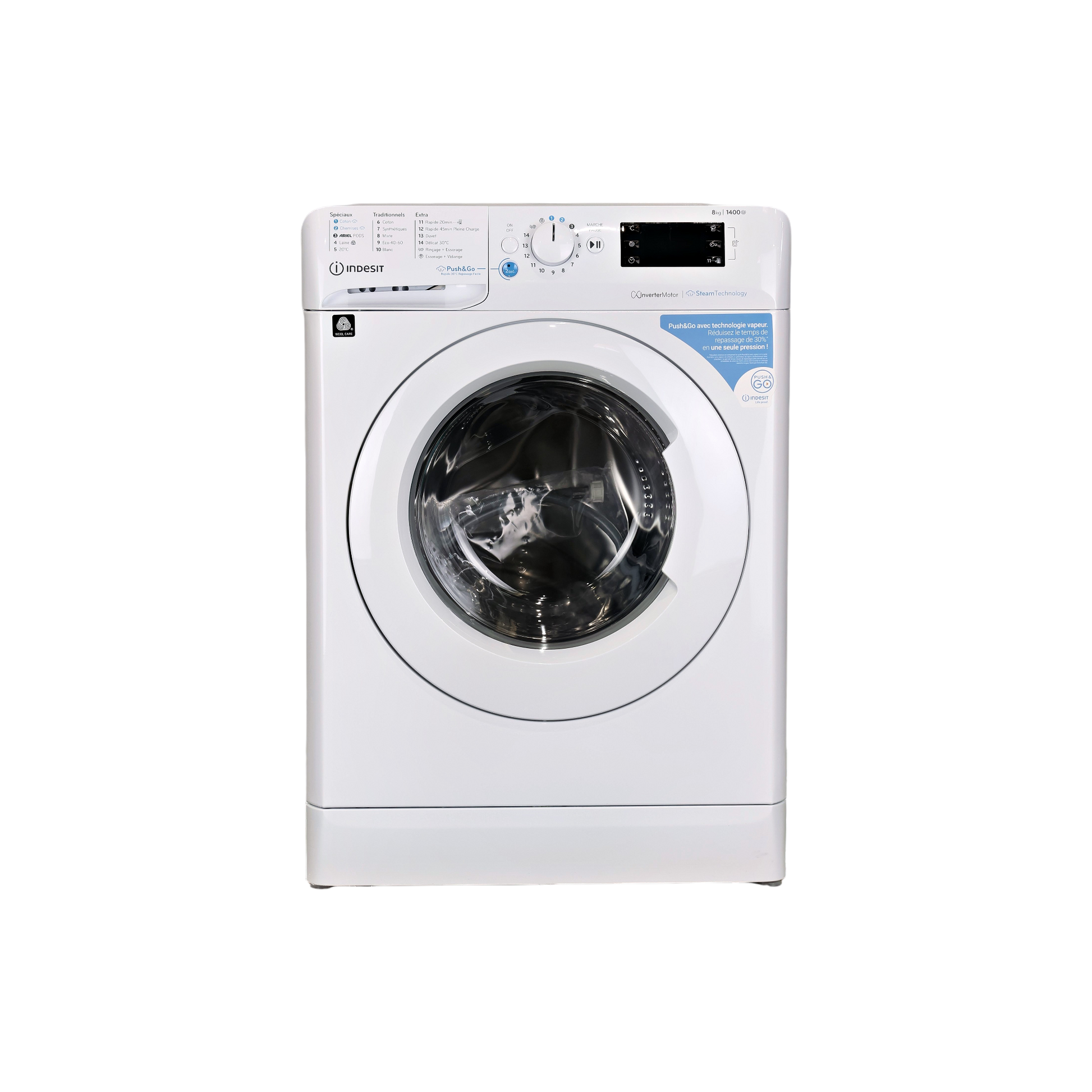 Lave-Linge Hublot 8 kg Reconditionné INDESIT BWE81496XWVFR : vue de face