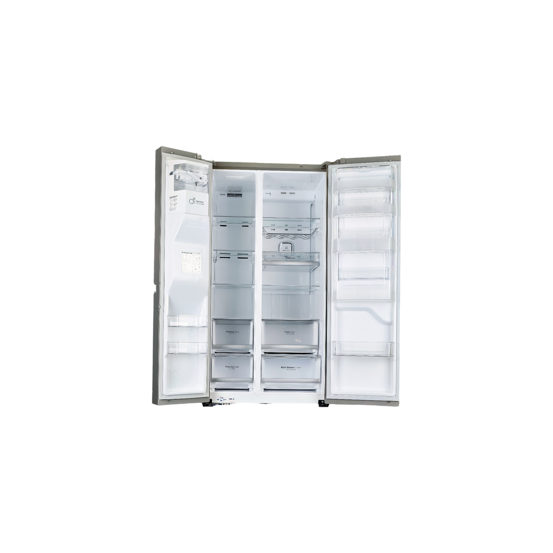 Réfrigérateur Américain 601 L Reconditionné LG GSS6676SC : vue de l'intérieur