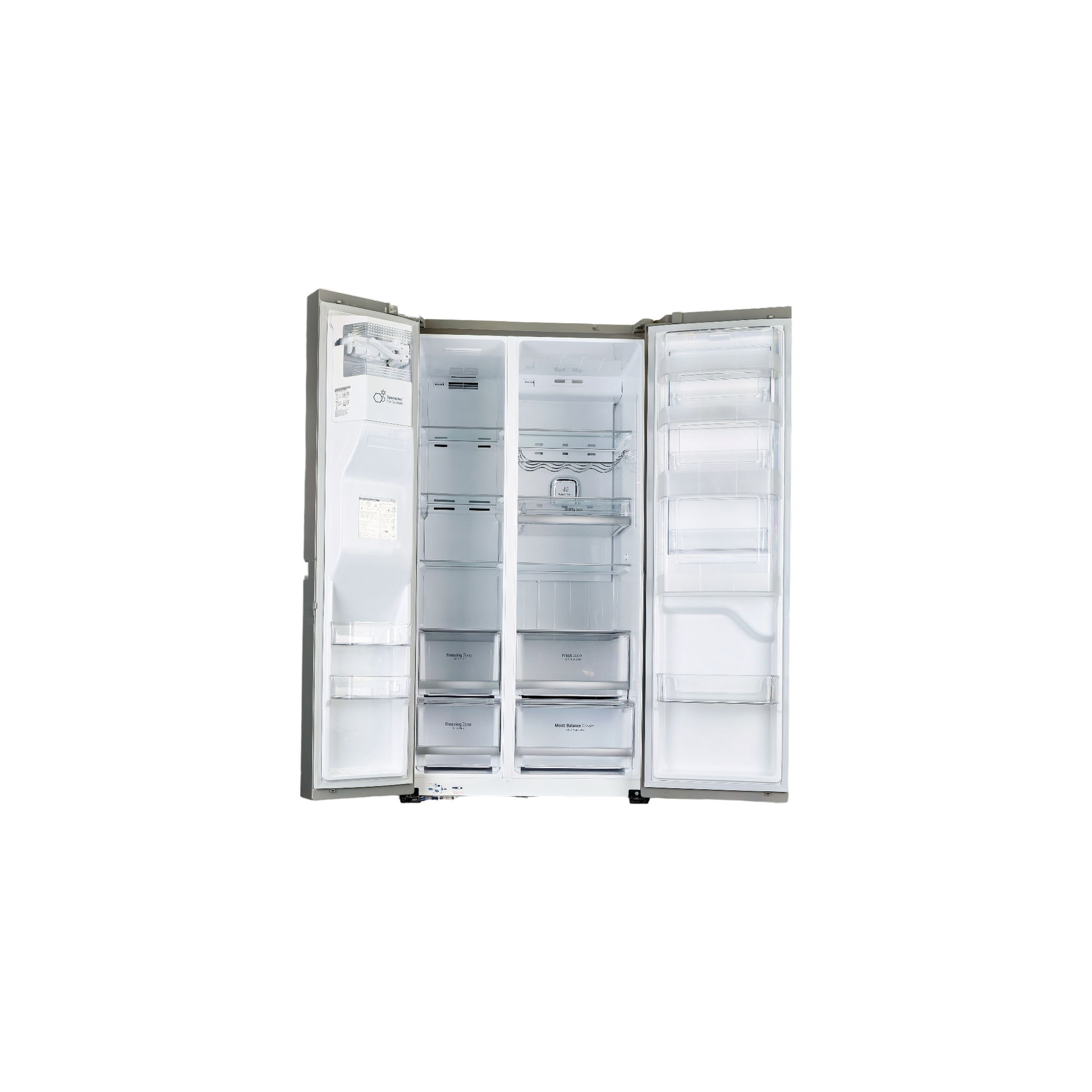 Réfrigérateur Américain 601 L Reconditionné LG GSS6676SC : vue de l'intérieur