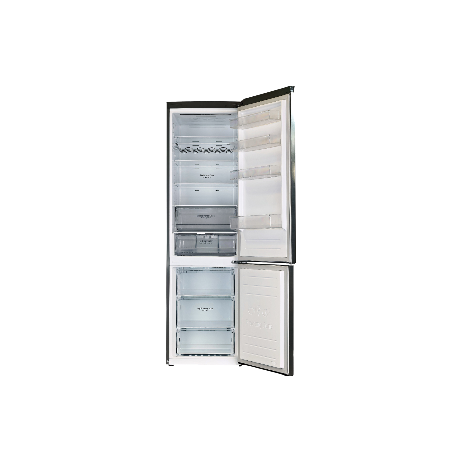 Réfrigérateur Avec Congélateur 384 L Reconditionné LG GBB62PZFDN : vue de l'intérieur