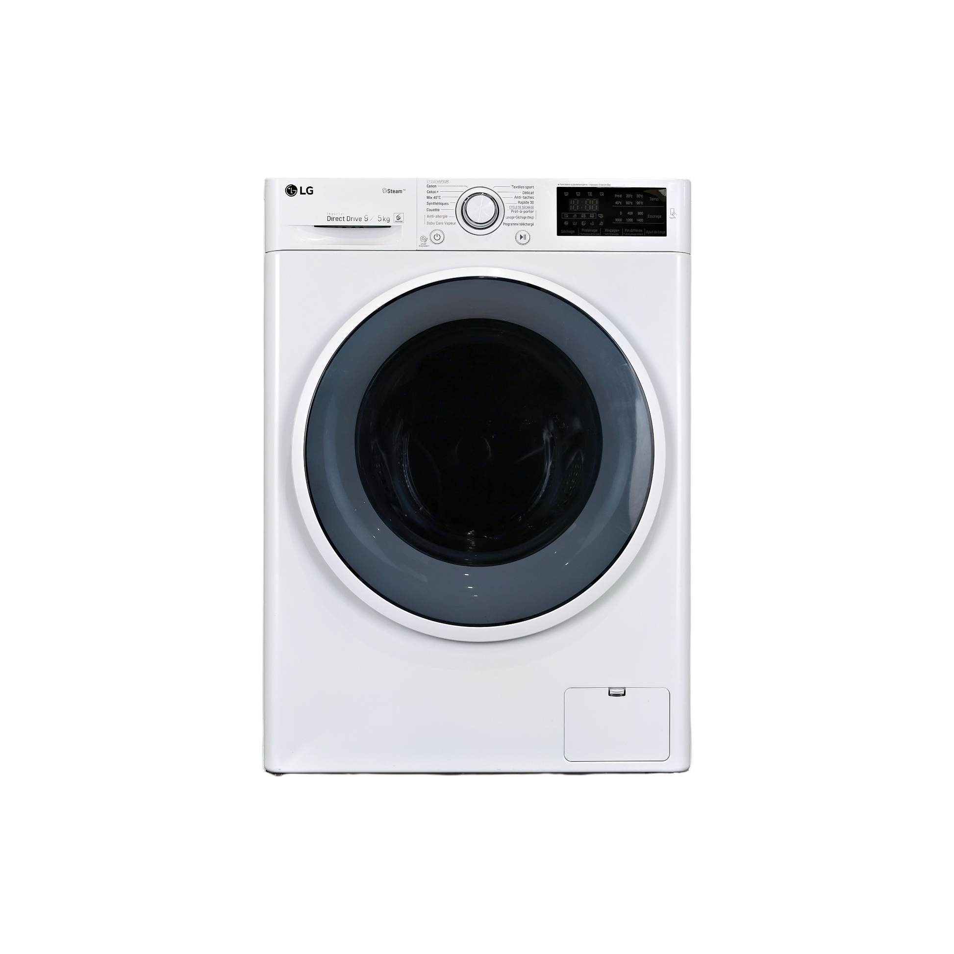 Lave-Linge Sechant 9 kg Reconditionné LG F954J60WRS : vue de face