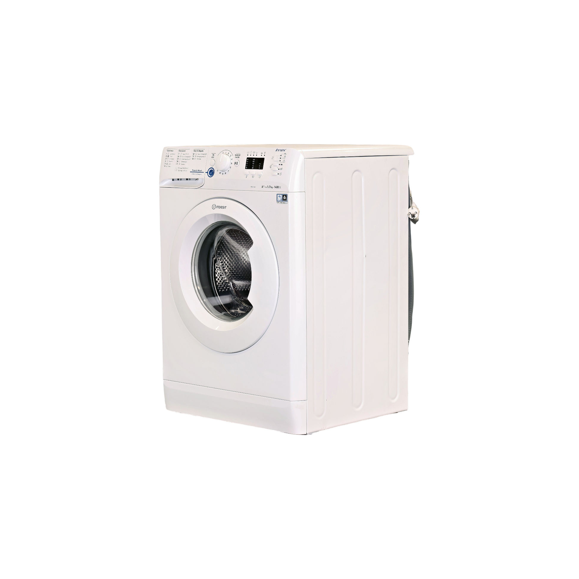 Lave-Linge Hublot 7 kg Reconditionné INDESIT XWA 71452 W FR : vue du côté gauche