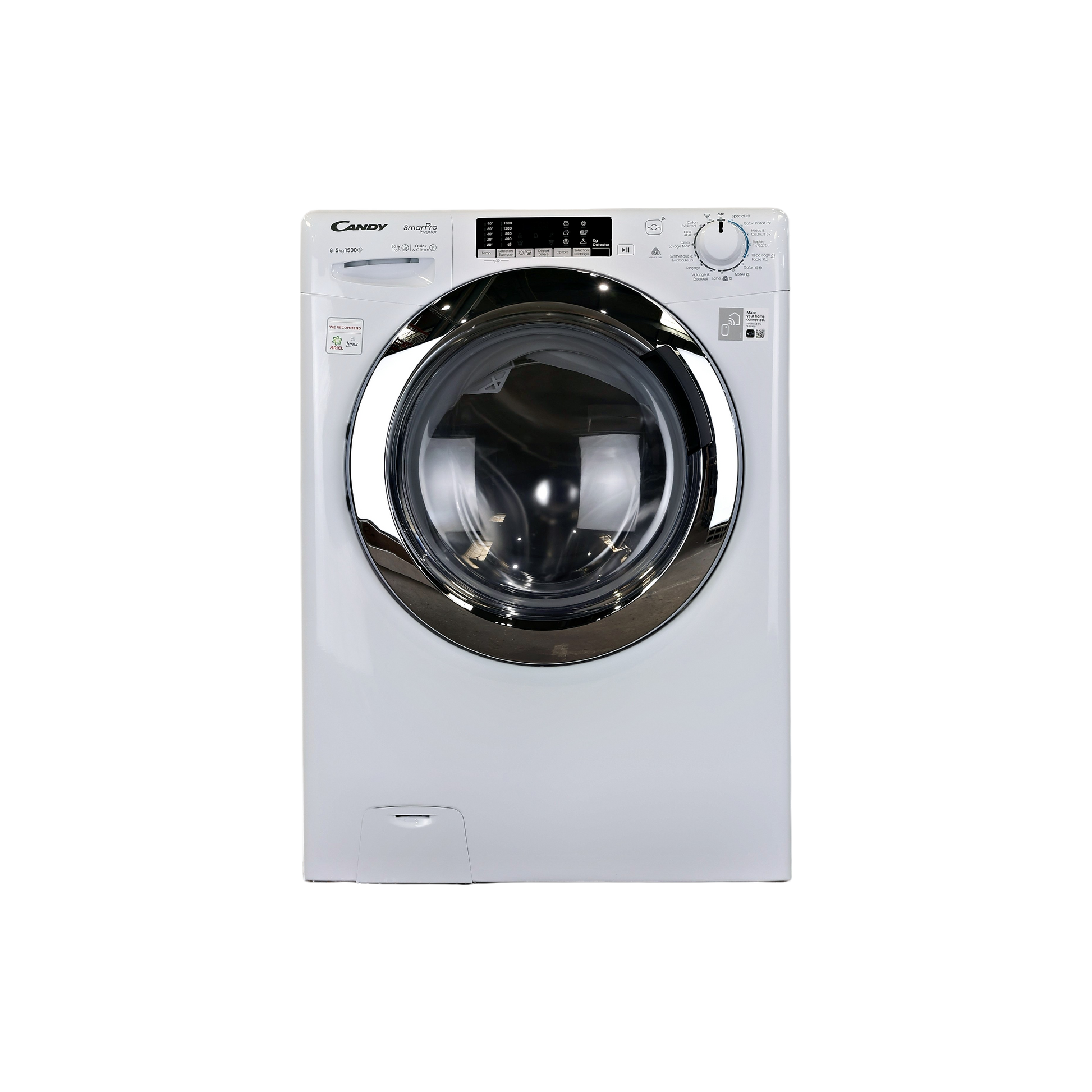 Lave-Linge Sechant 8 kg Reconditionné CANDY CSOW5854TWMC-S : vue de face
