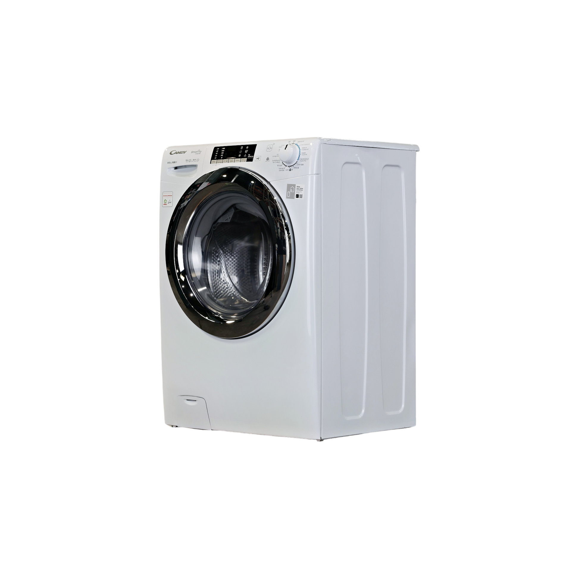 Lave-Linge Sechant 8 kg Reconditionné CANDY CSOW5854TWMC-S : vue du côté gauche